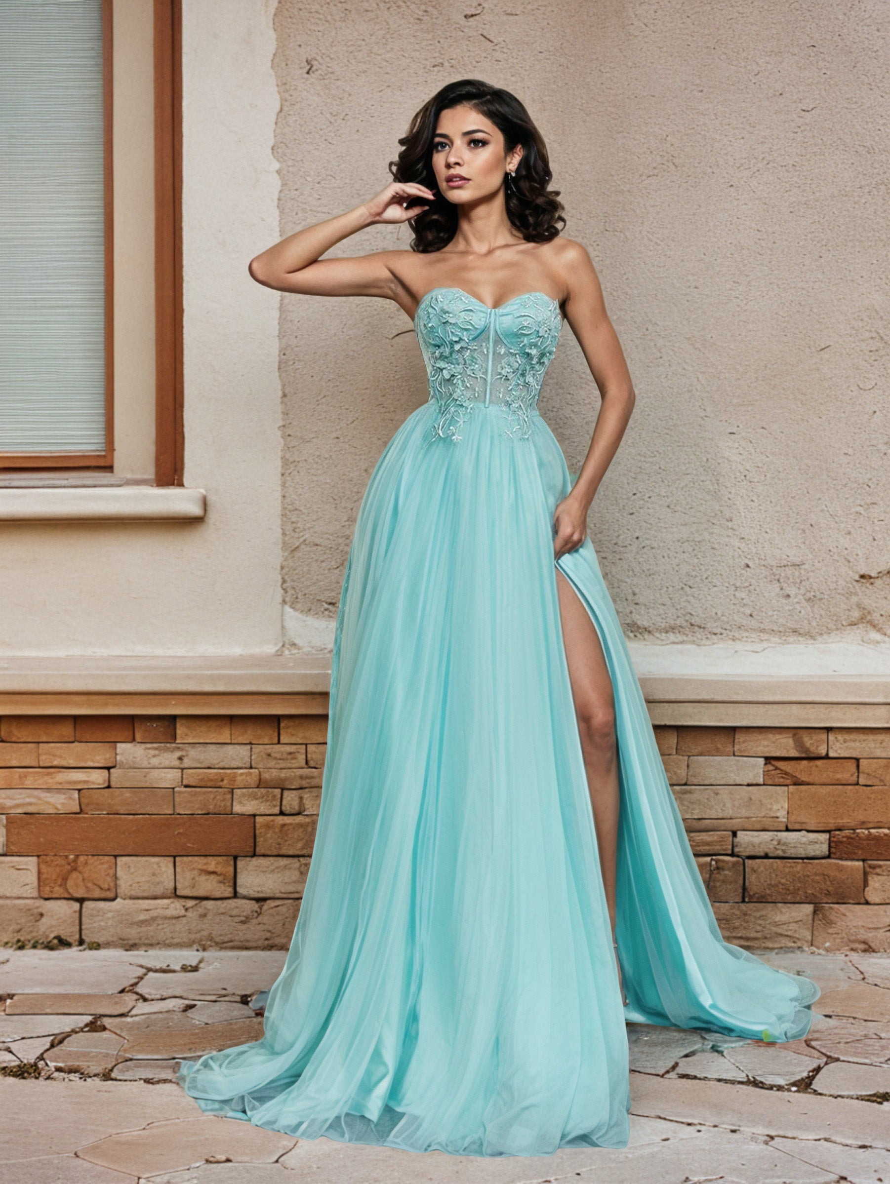 Illusion bodice prom dress hotsell