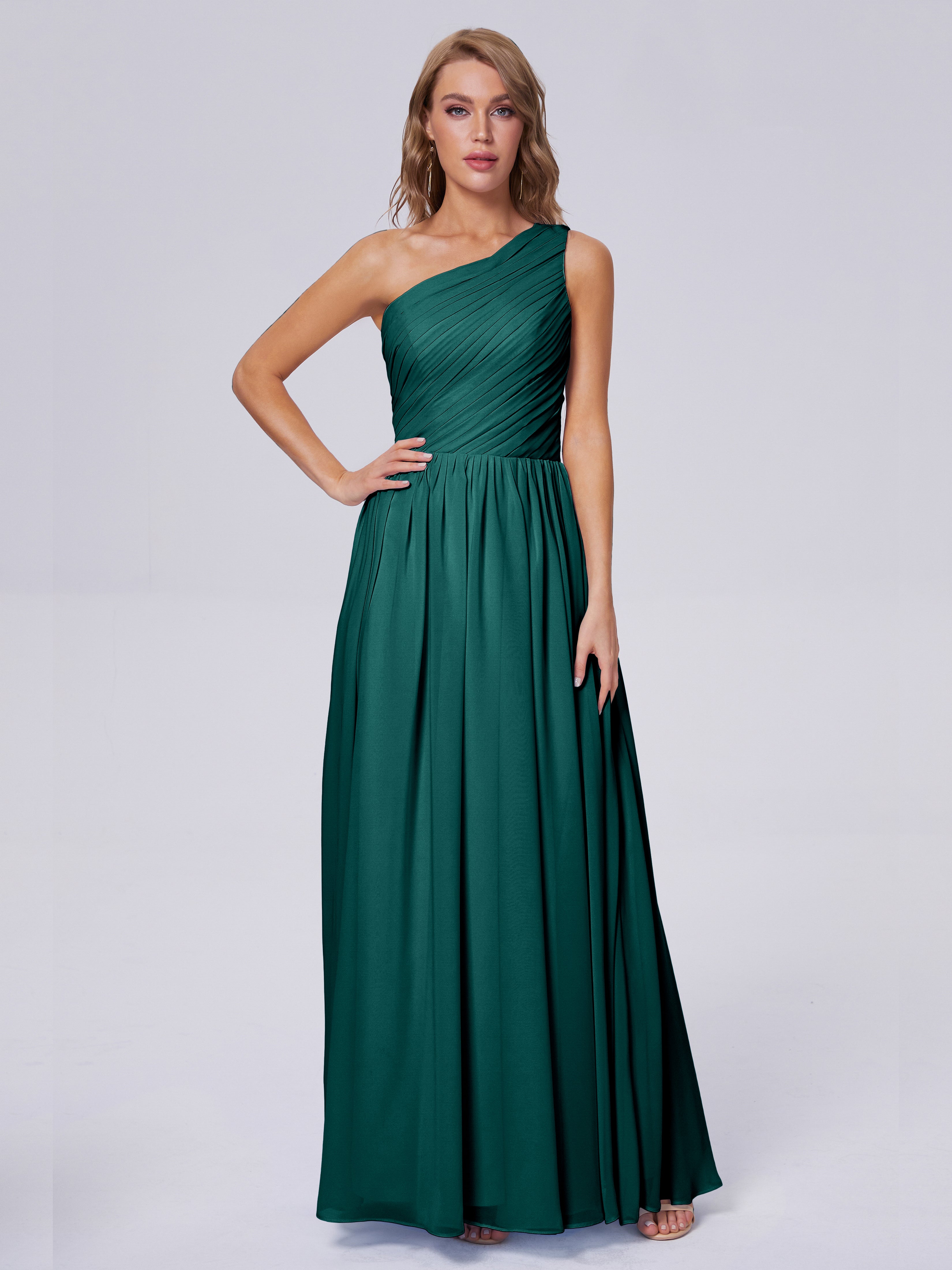 Stella Sheath V Neck Chiffon Bridesmaid Dresses