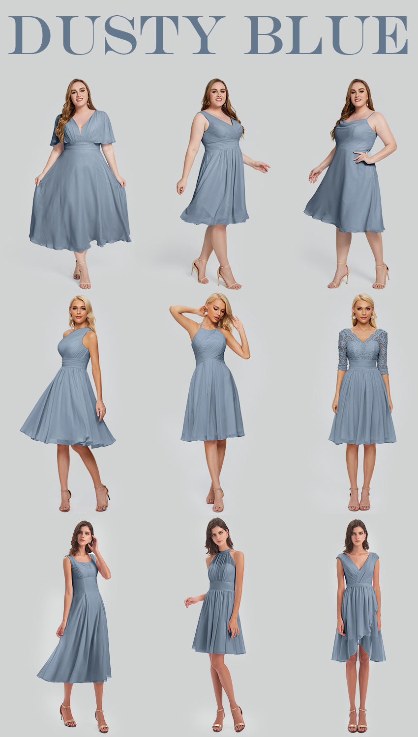 Dusty Blue Bridesmaid Dresses