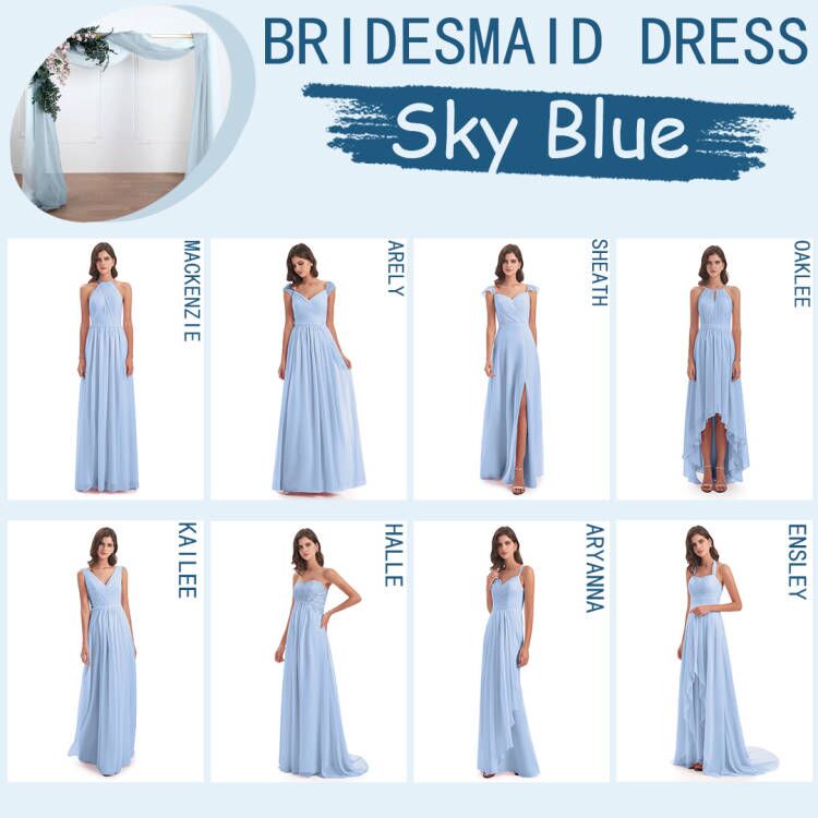 Sky Blue Bridesmaid Dresses