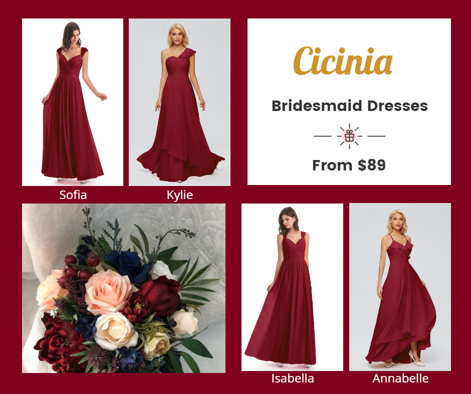 Burgundy Bridesmaid Dresses