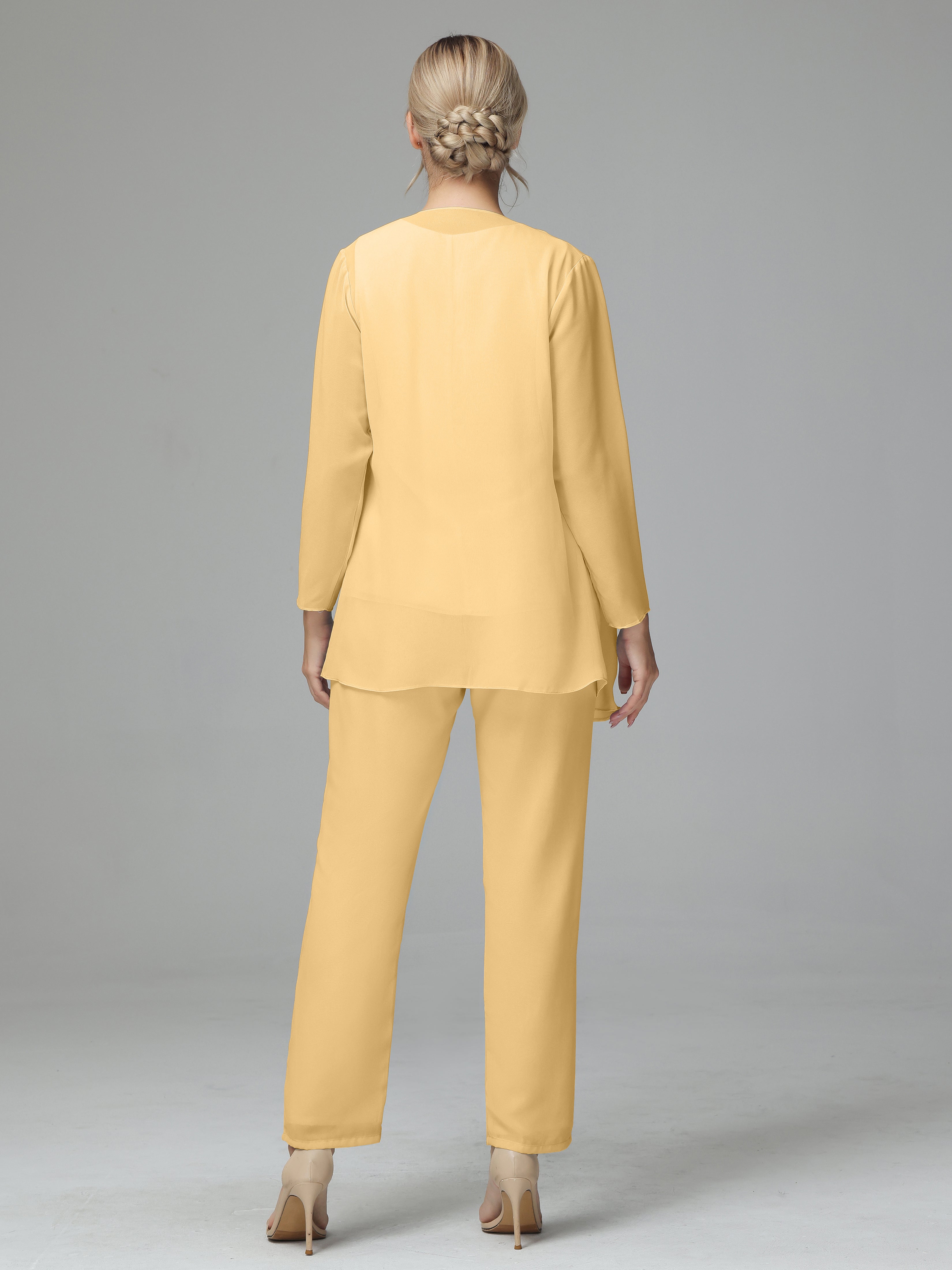 Gold pantsuit for wedding best sale