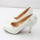 High Heels Round Toe Lace Women's Wedding Shoes