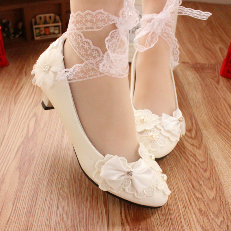 Bow Ribbon Women's Wedding Shoes