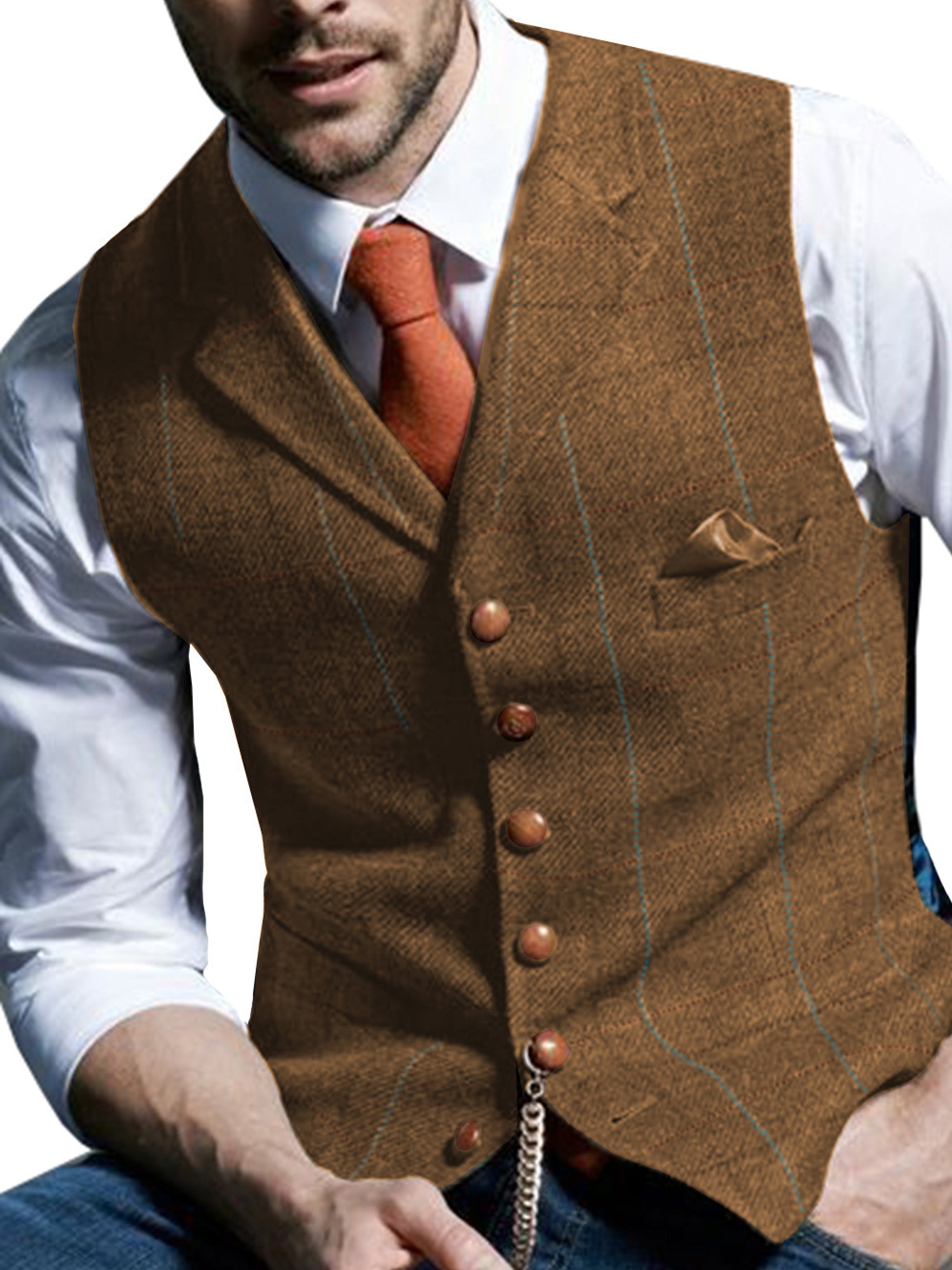 Men's Single Breasted Vest Groom's Best Man Slim Fit Vest