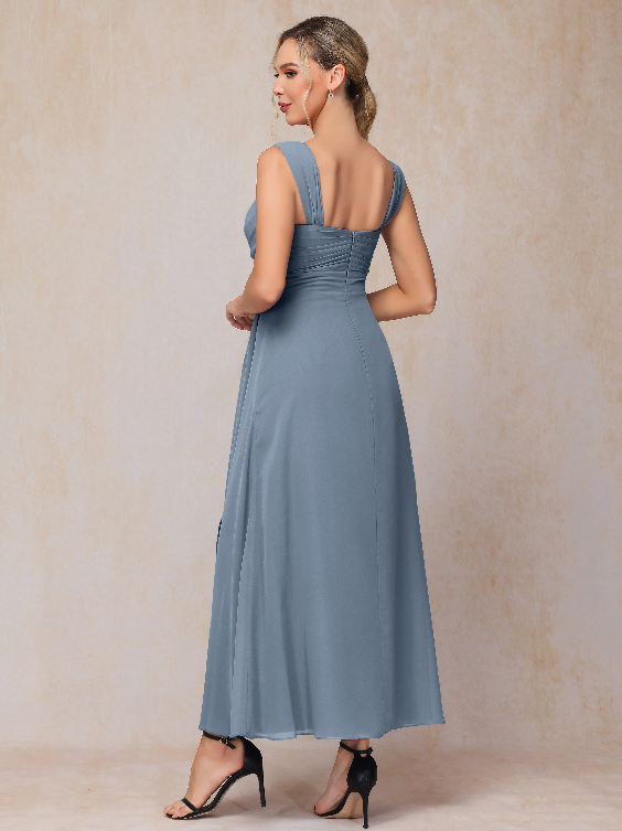 2 Pieces Ankle Length Chiffon Mother Of The Bride Dress