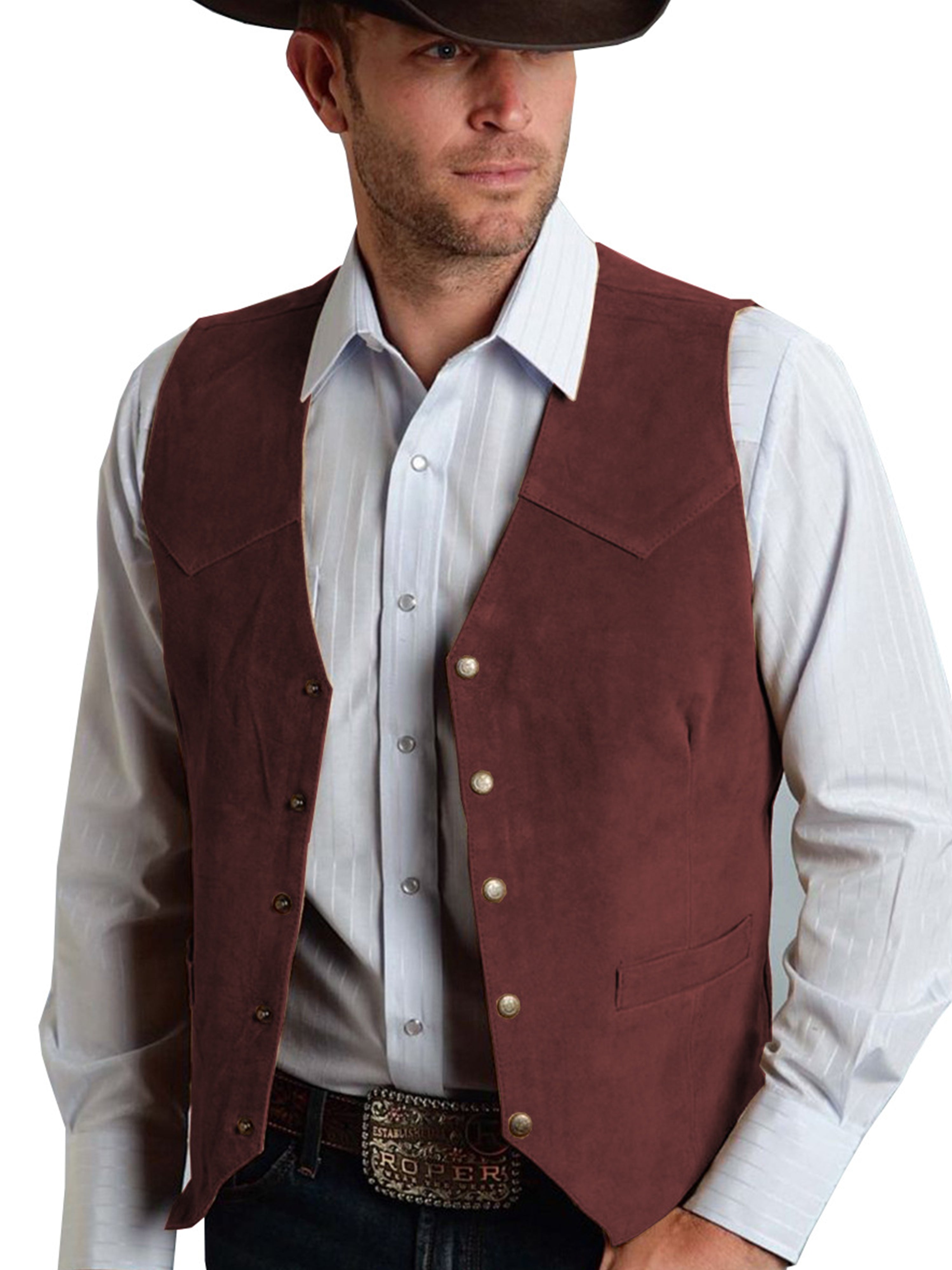 Metal Buckles Men's Vest Business Slim Fit Vest