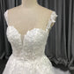 Sweetheart Neck Tulle With  Lace Appliques Wedding Dress With Train C0012