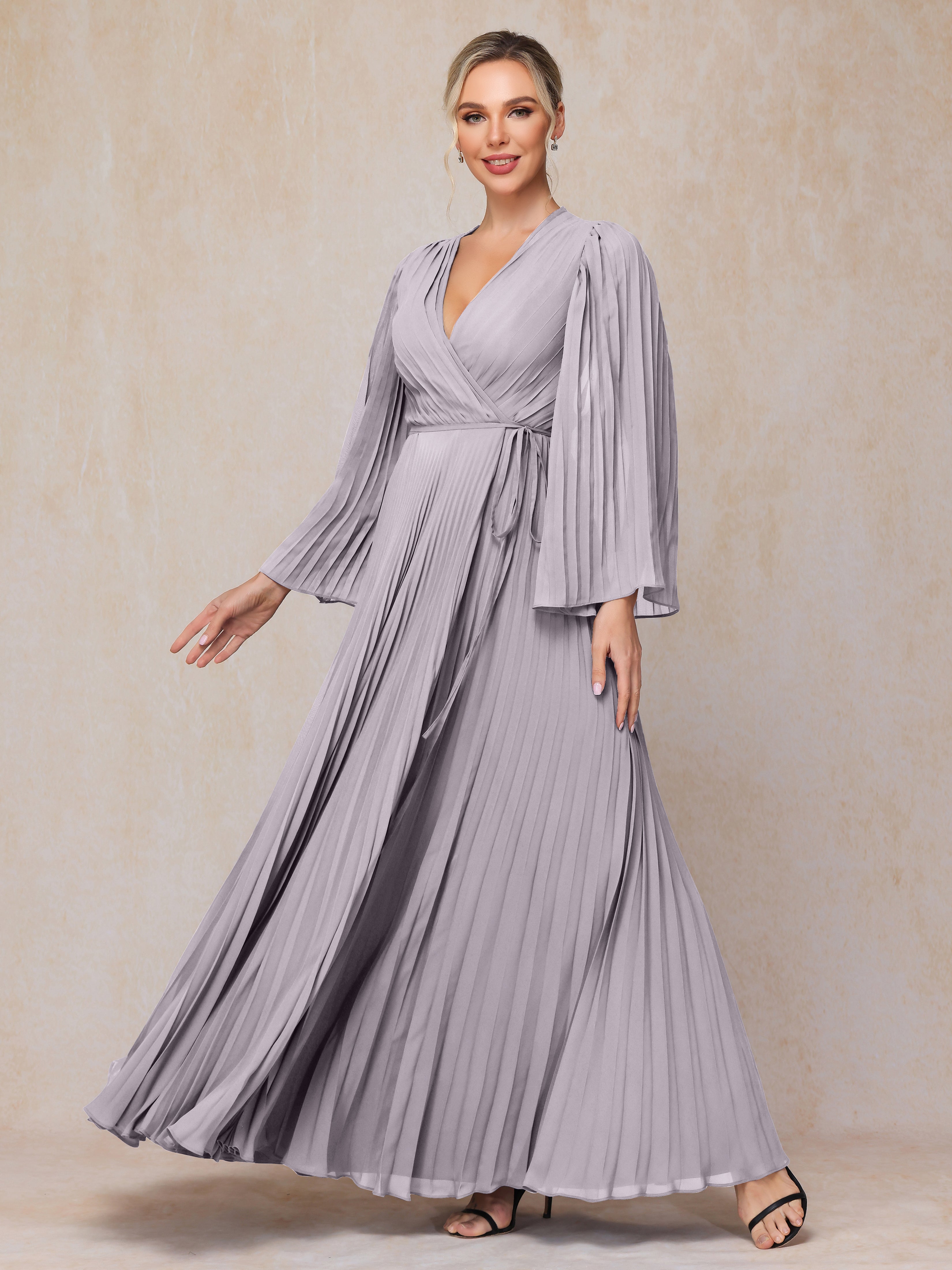 Long Sleeves Floor Length Chiffon Mother Of The  Groom Dress