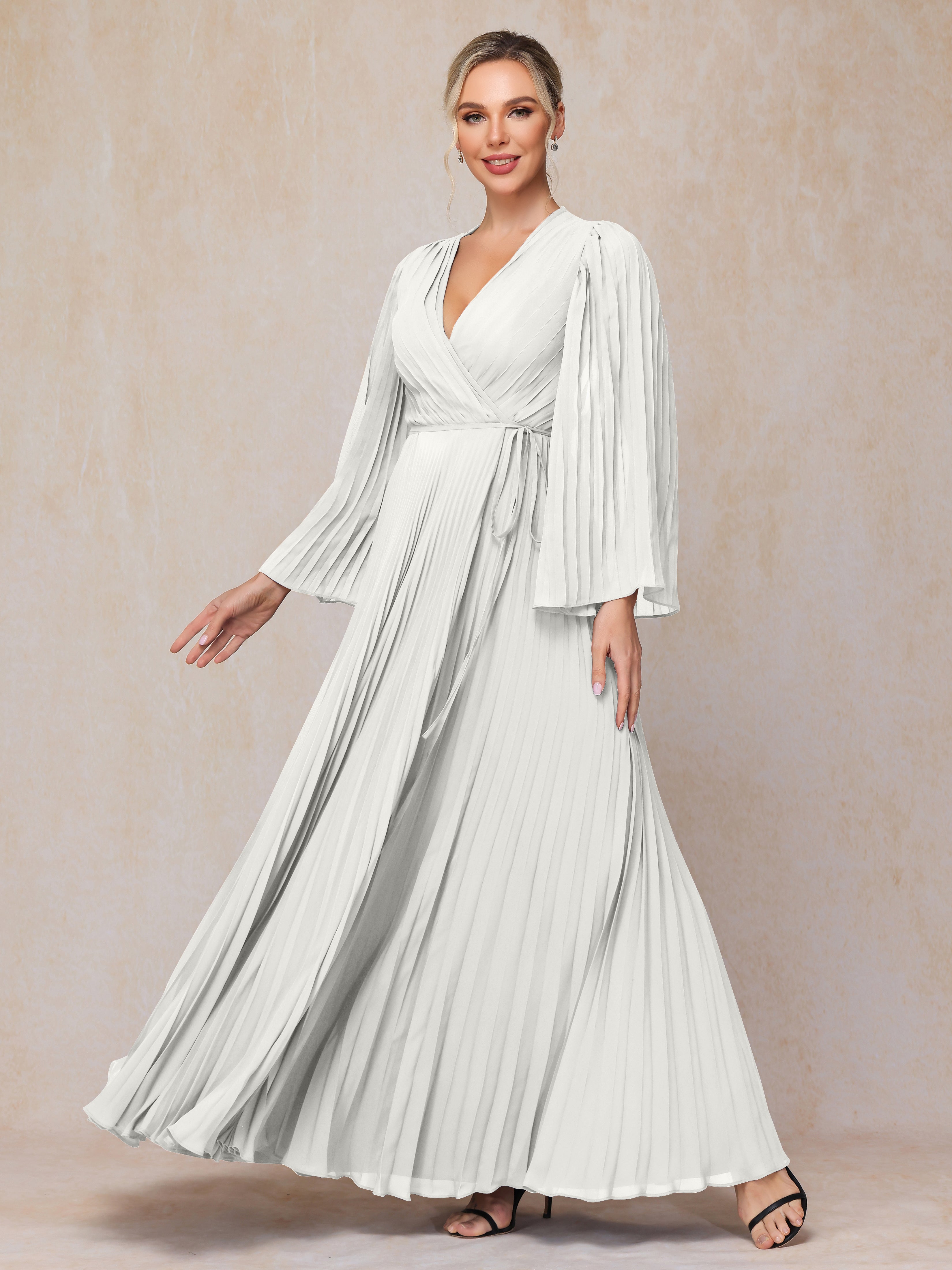 Long Sleeves Floor Length Chiffon Mother Of The  Groom Dress