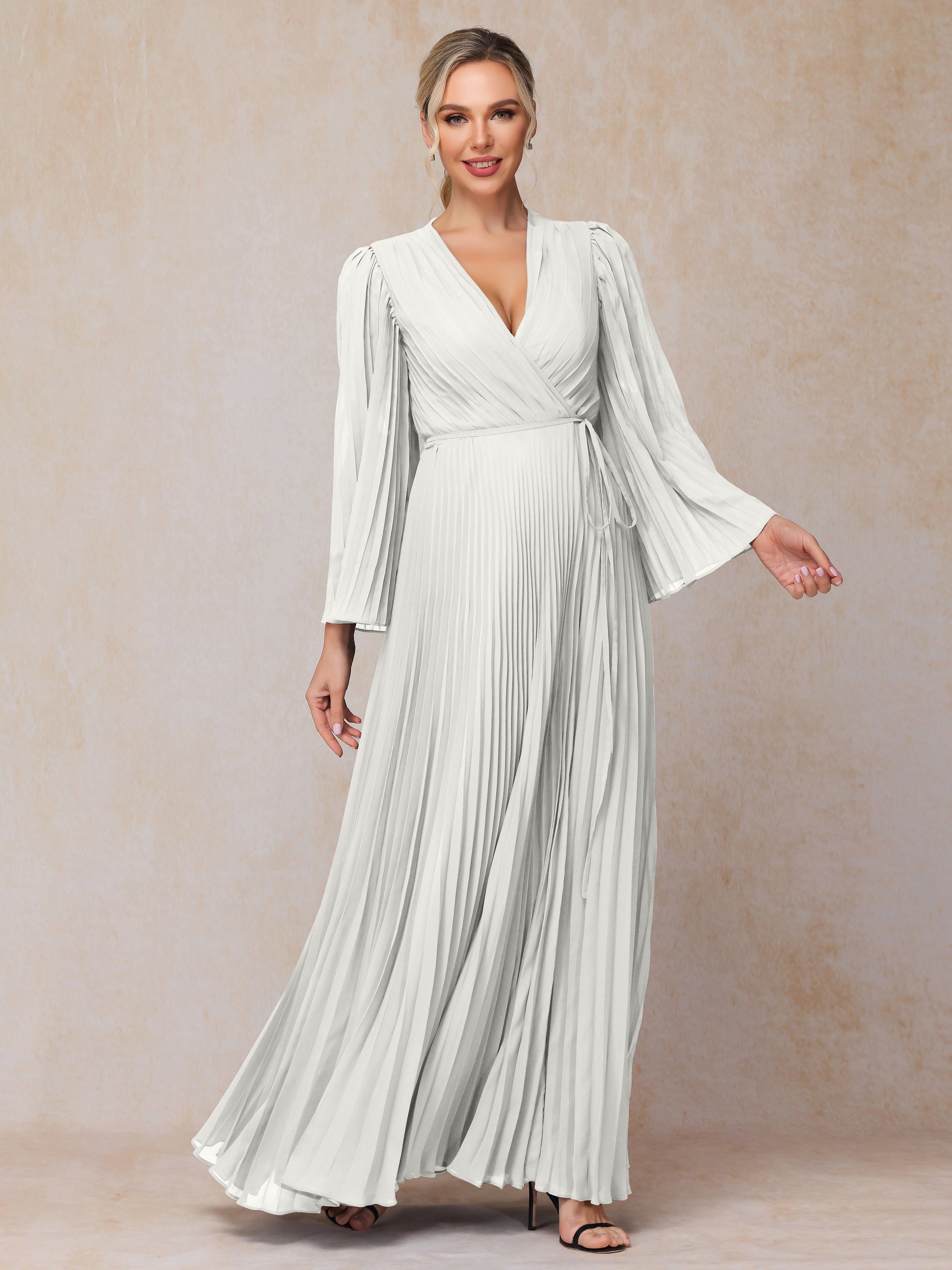 Long Sleeves Floor Length Chiffon Mother Of The  Groom Dress