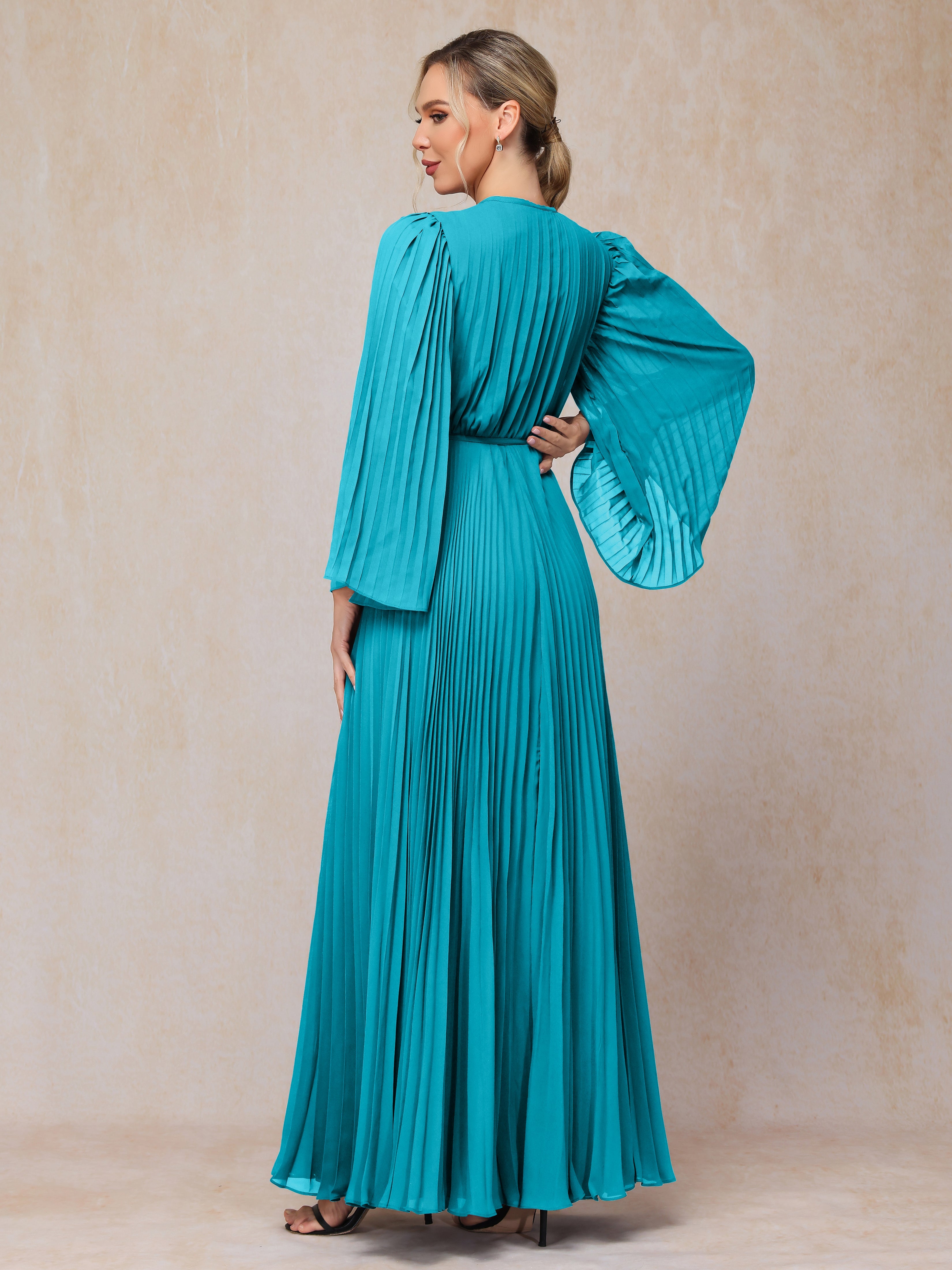 Long Sleeves Floor Length Chiffon Mother Of The  Groom Dress