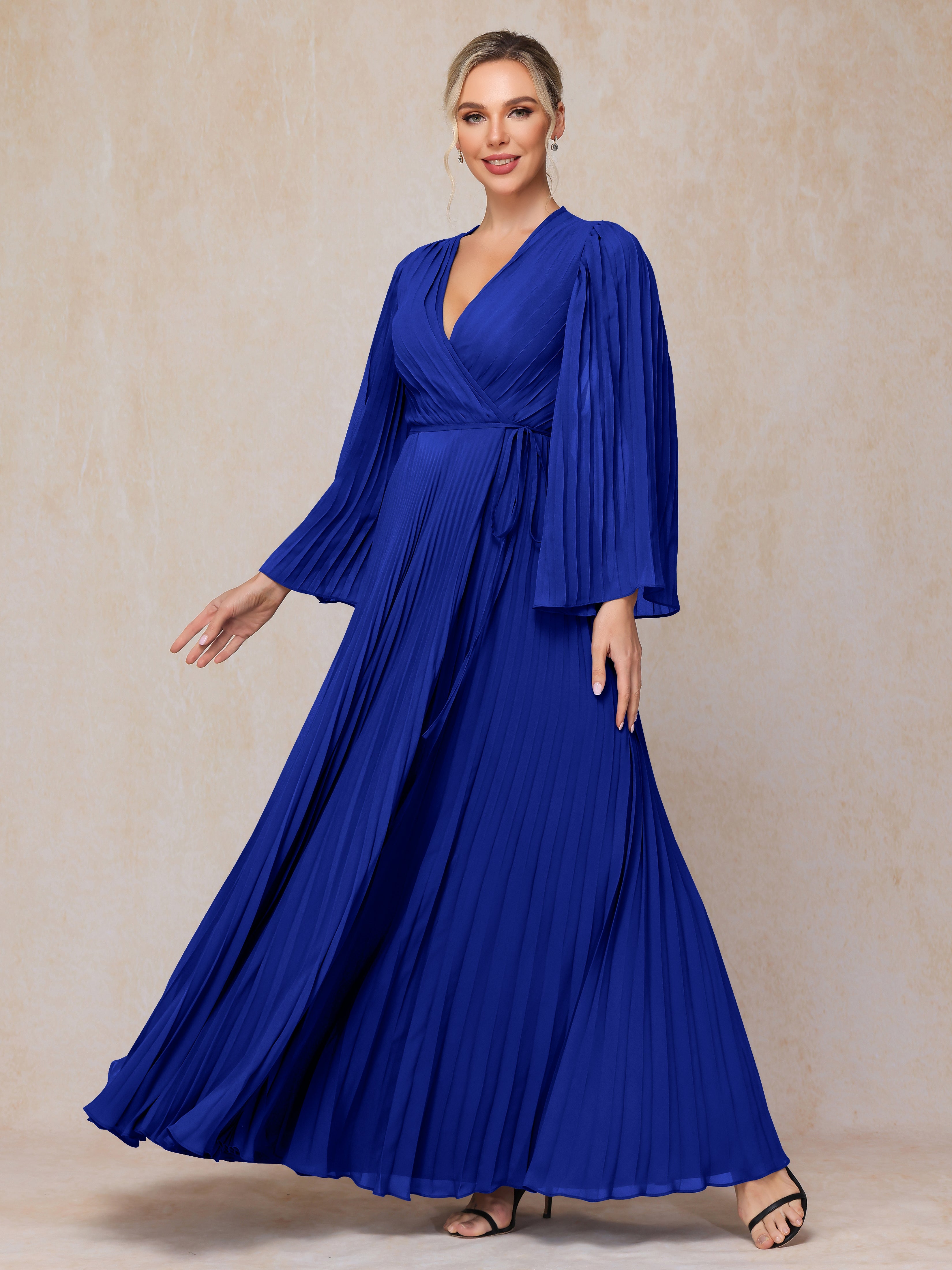 Long Sleeves Floor Length Chiffon Mother Of The  Groom Dress