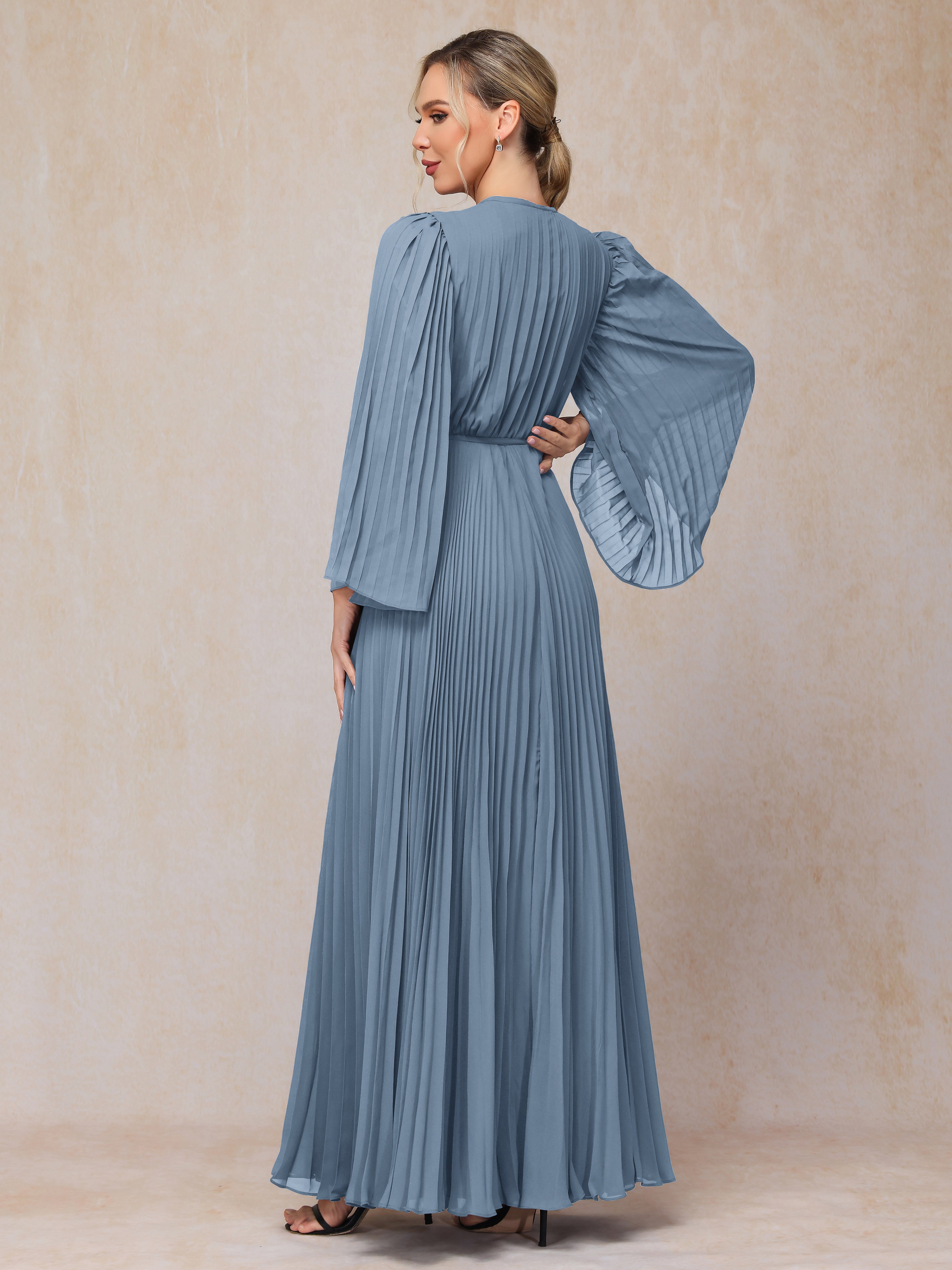 Long Sleeves Floor Length Chiffon Mother Of The  Groom Dress