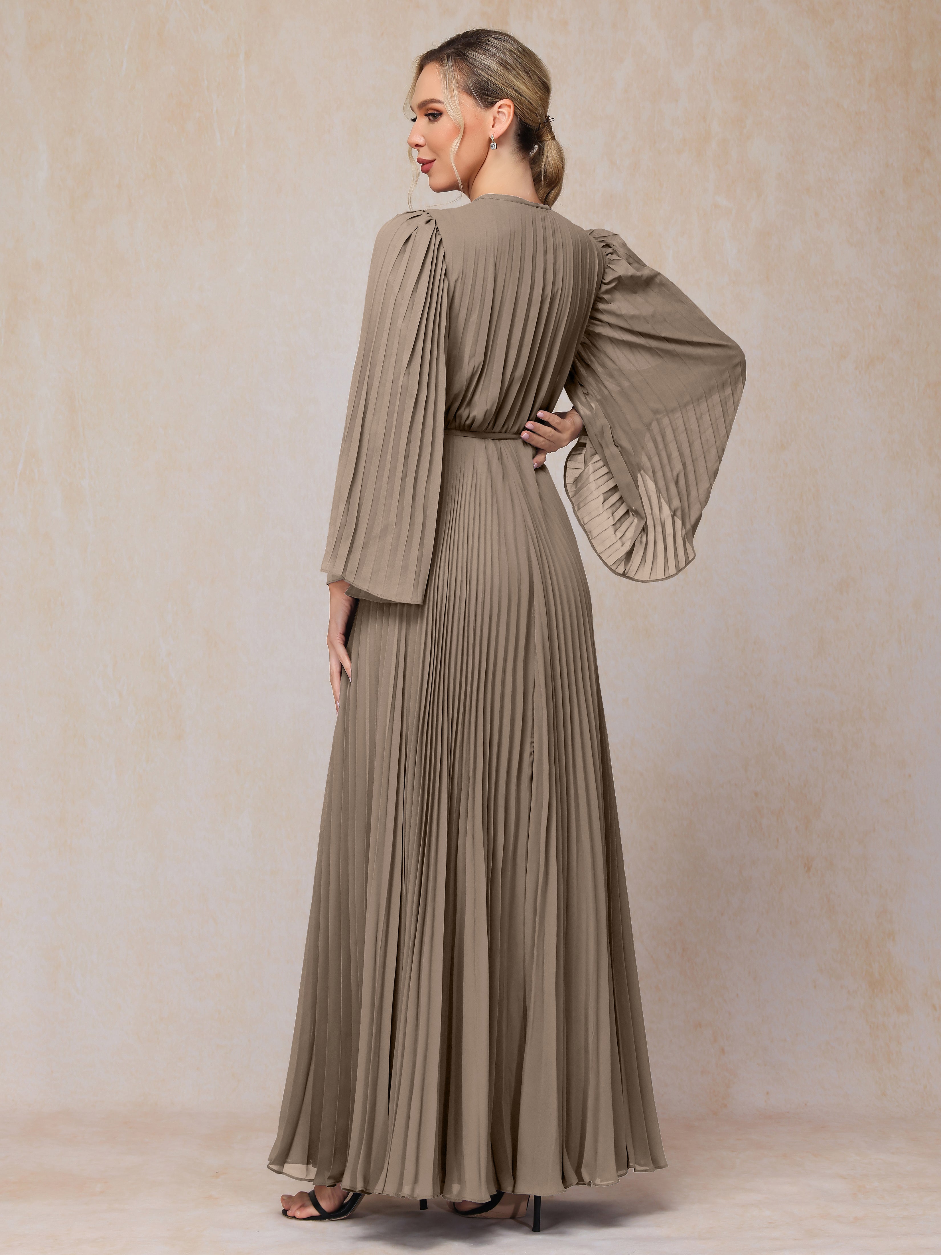 Long Sleeves Floor Length Chiffon Mother Of The  Groom Dress