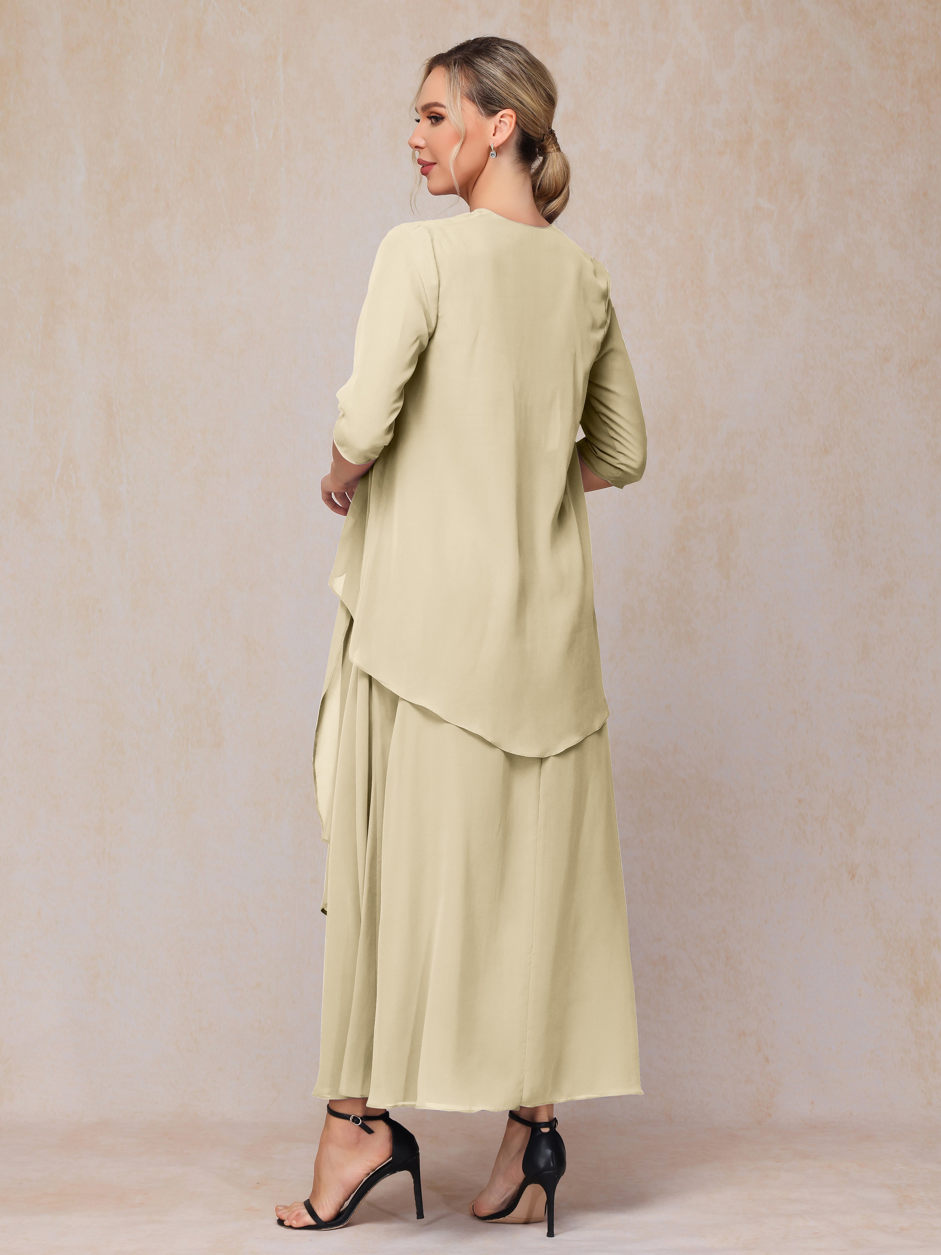 2 Pieces Ankle Length Chiffon Mother Of The  Groom Dress