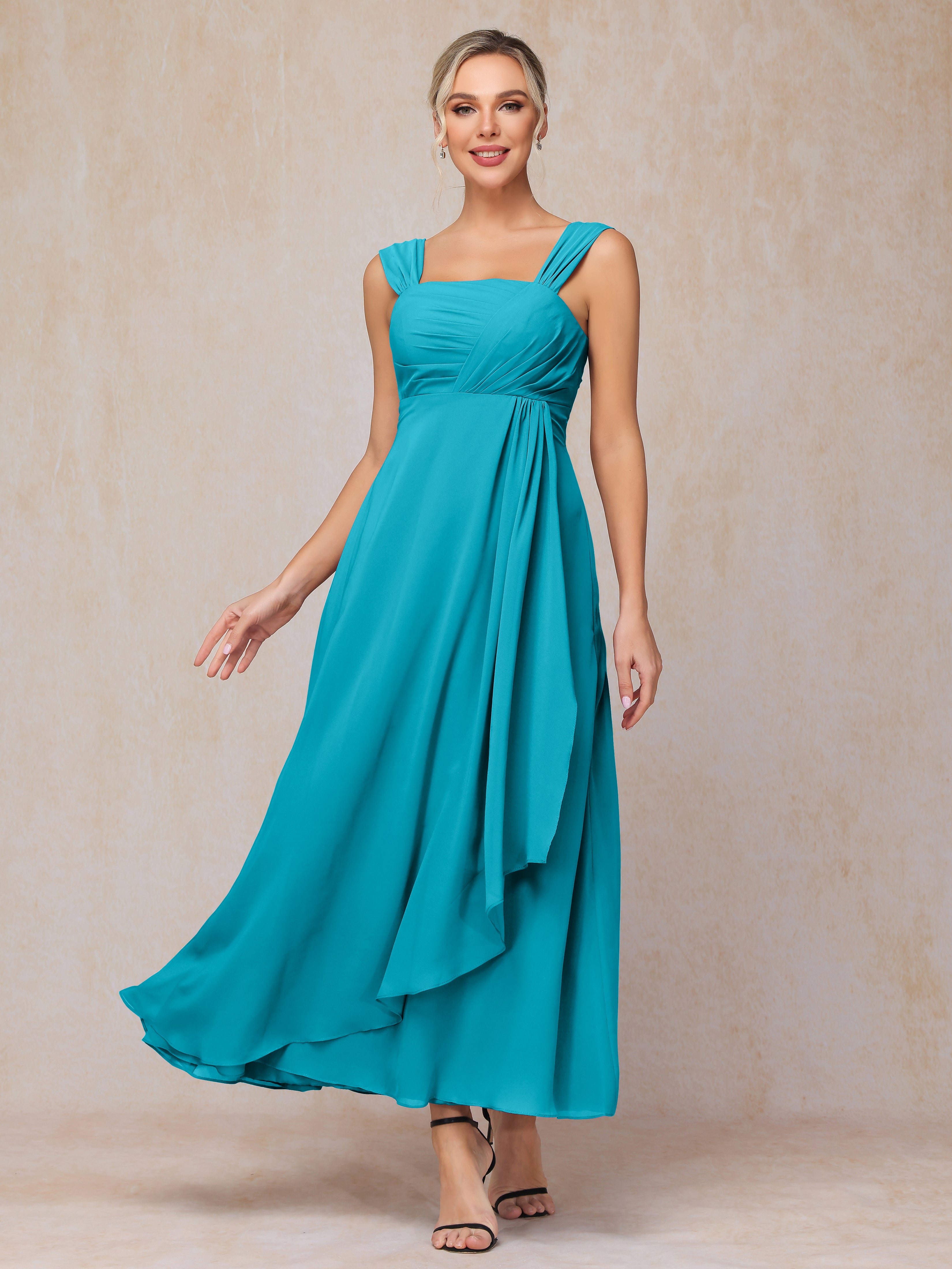 2 Pieces Ankle Length Chiffon Mother Of The Bride Dress