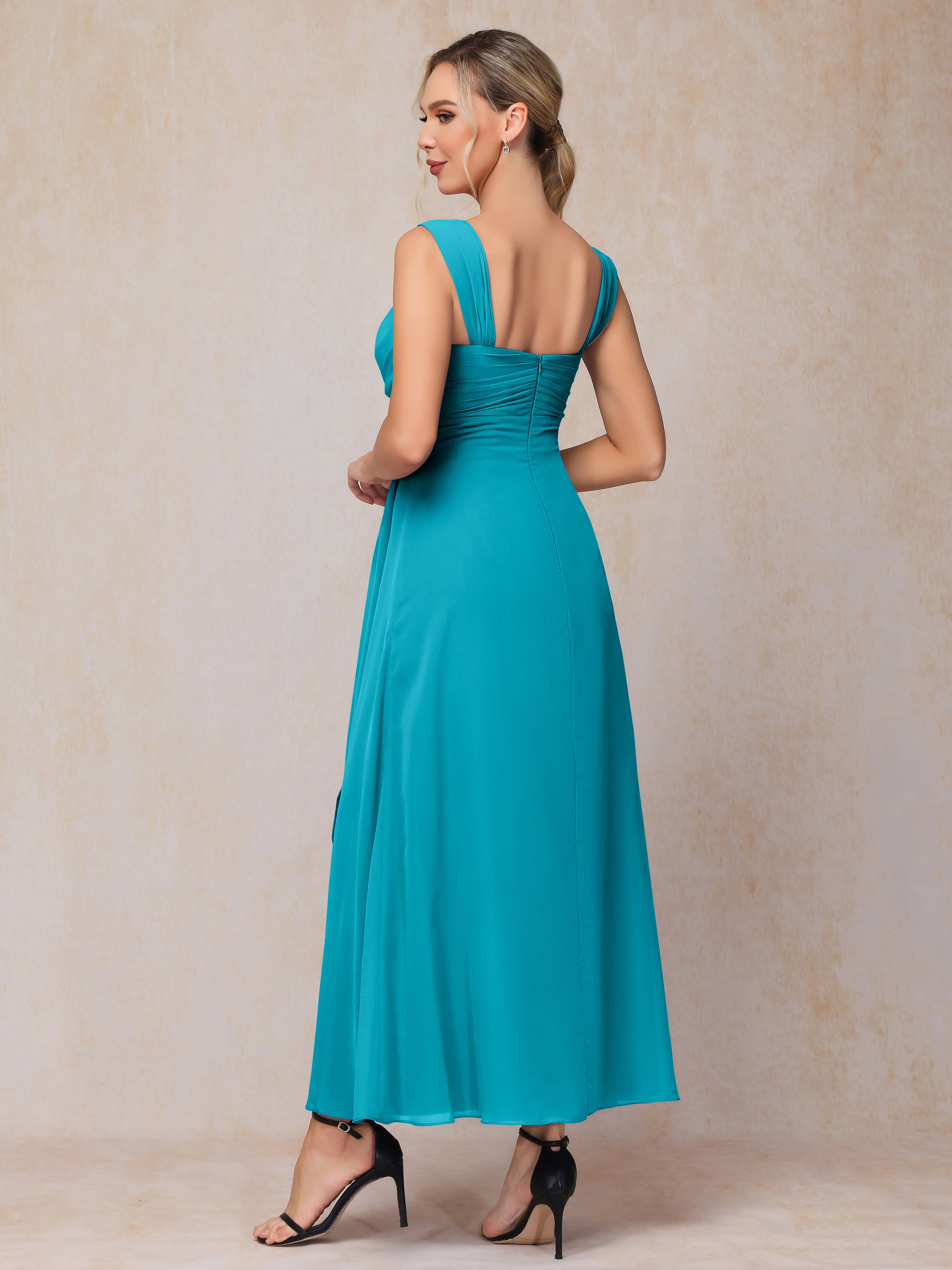 2 Pieces Ankle Length Chiffon Mother Of The Bride Dress