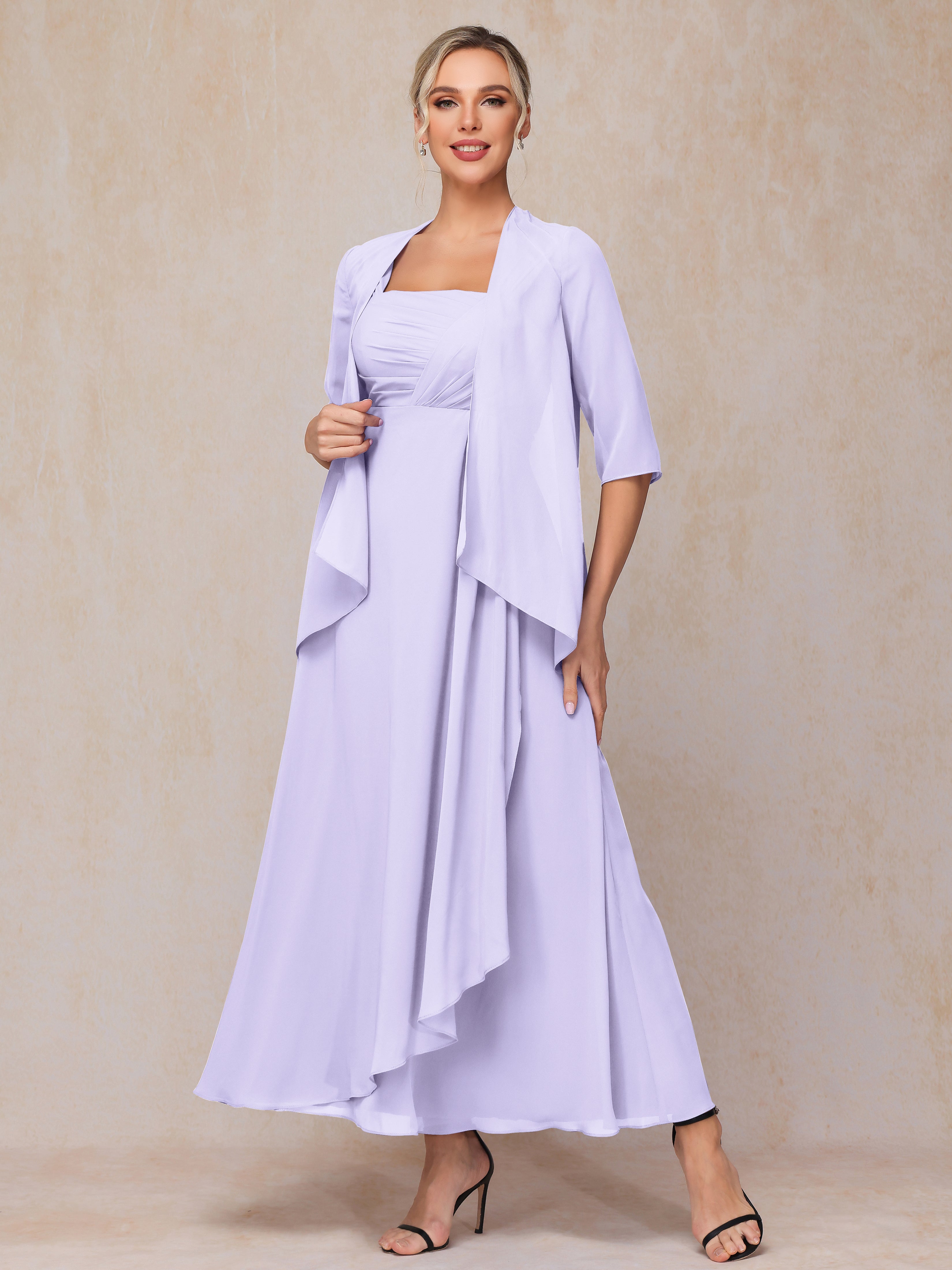 2 Pieces Ankle Length Chiffon Mother Of The  Groom Dress