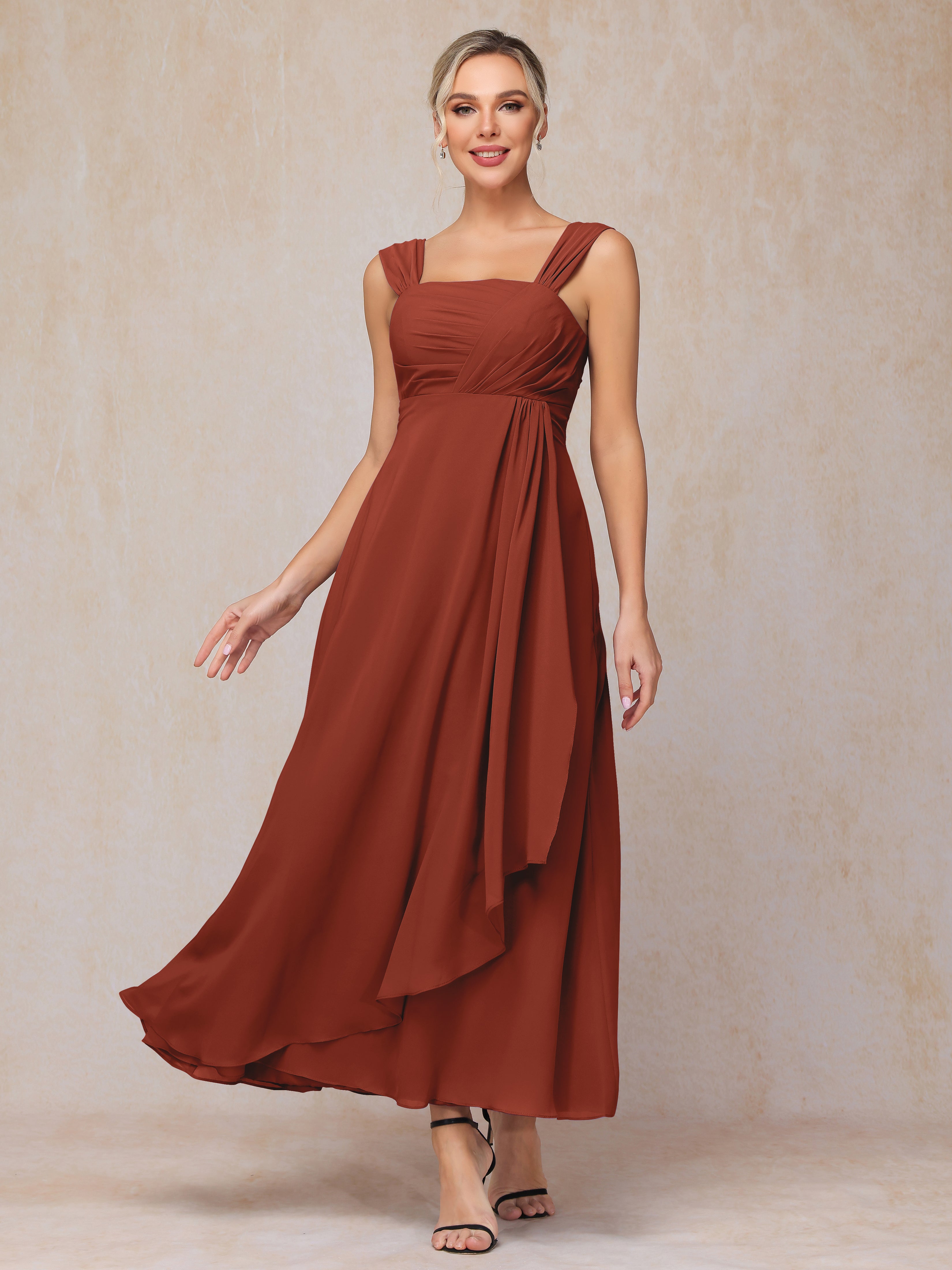 2 Pieces Ankle Length Chiffon Mother Of The Bride Dress