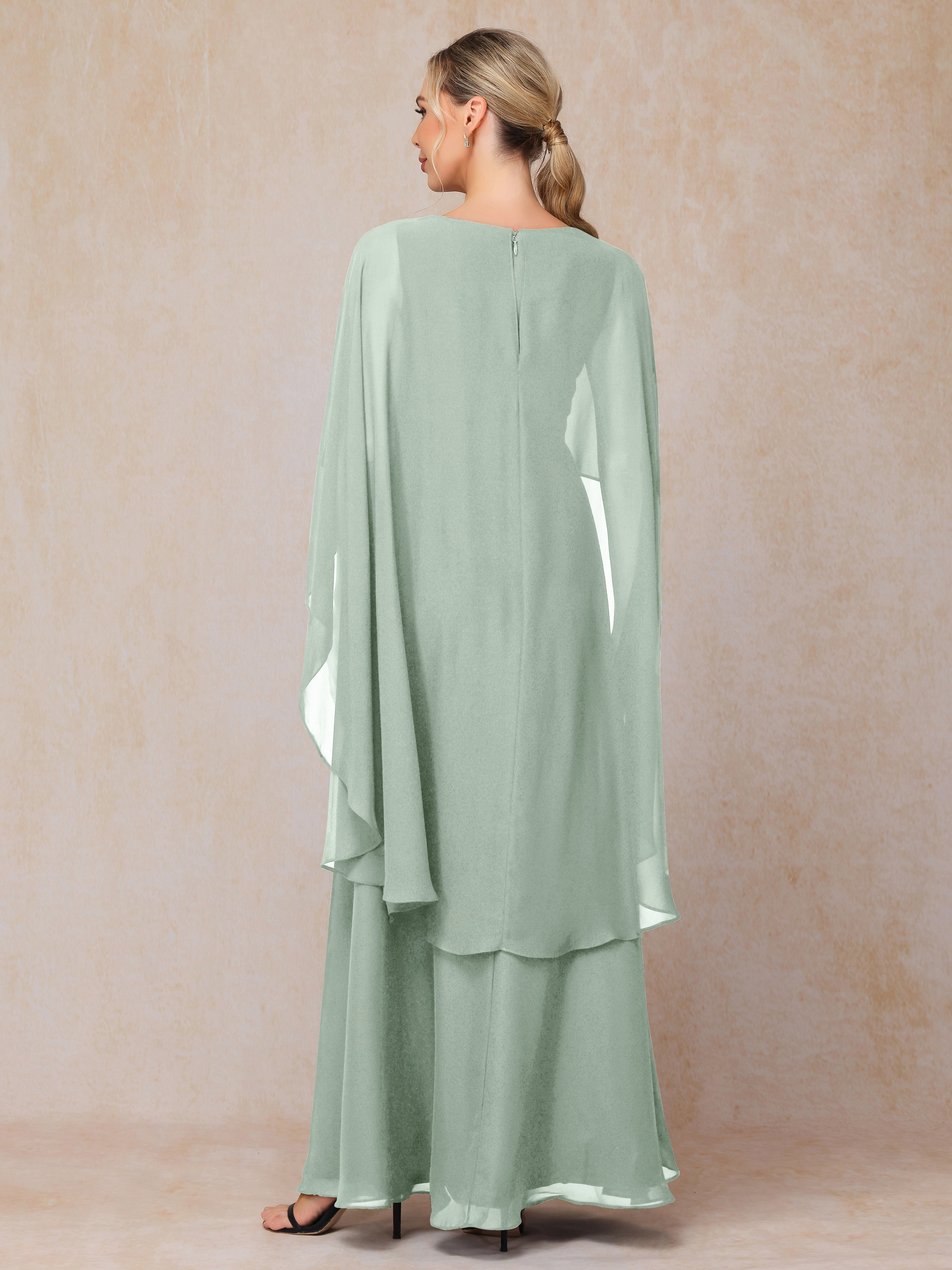 V Neck A Line Chiffon Mother Of The  Groom Dress