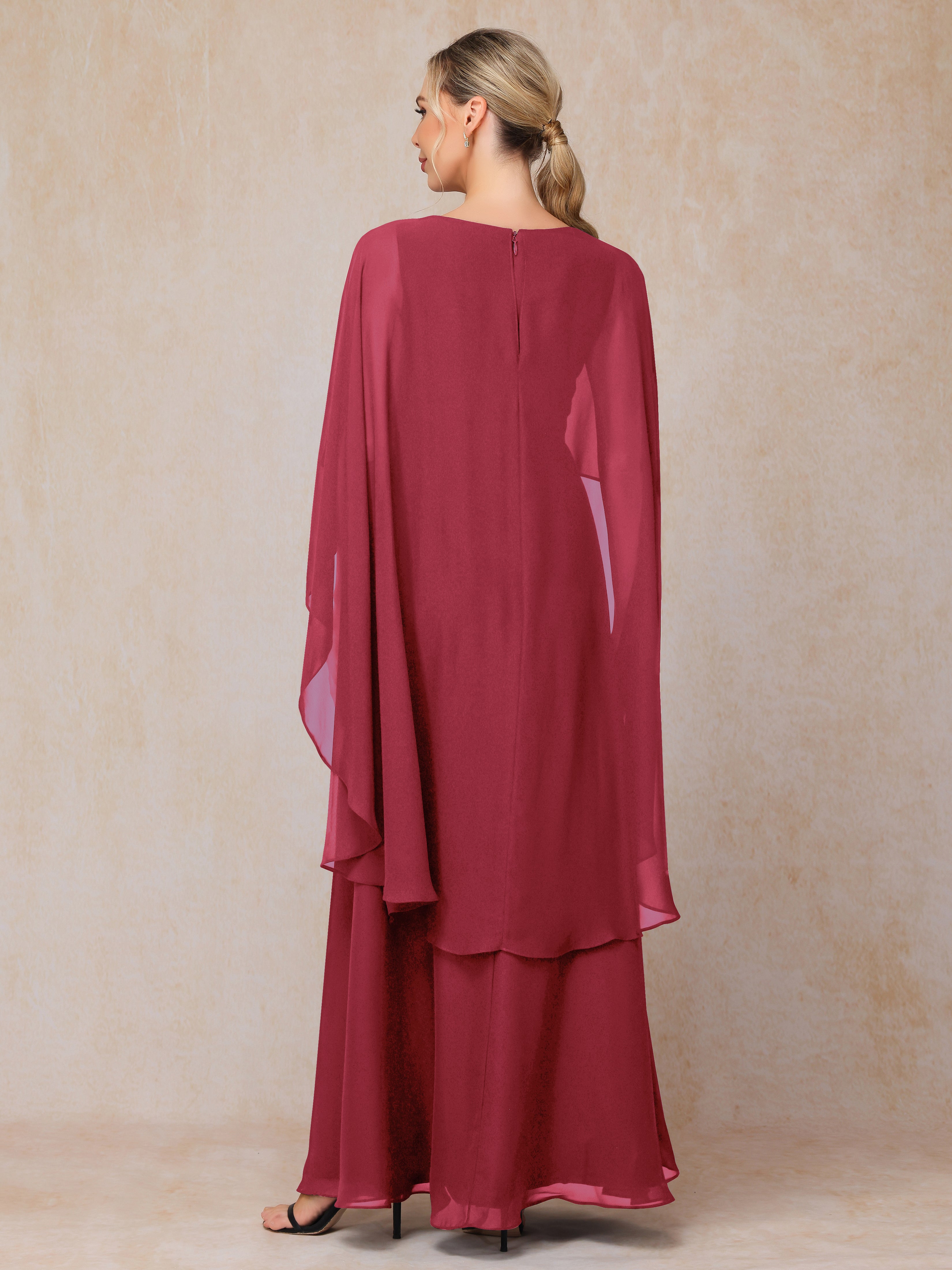 V Neck A Line Chiffon Mother Of The  Groom Dress