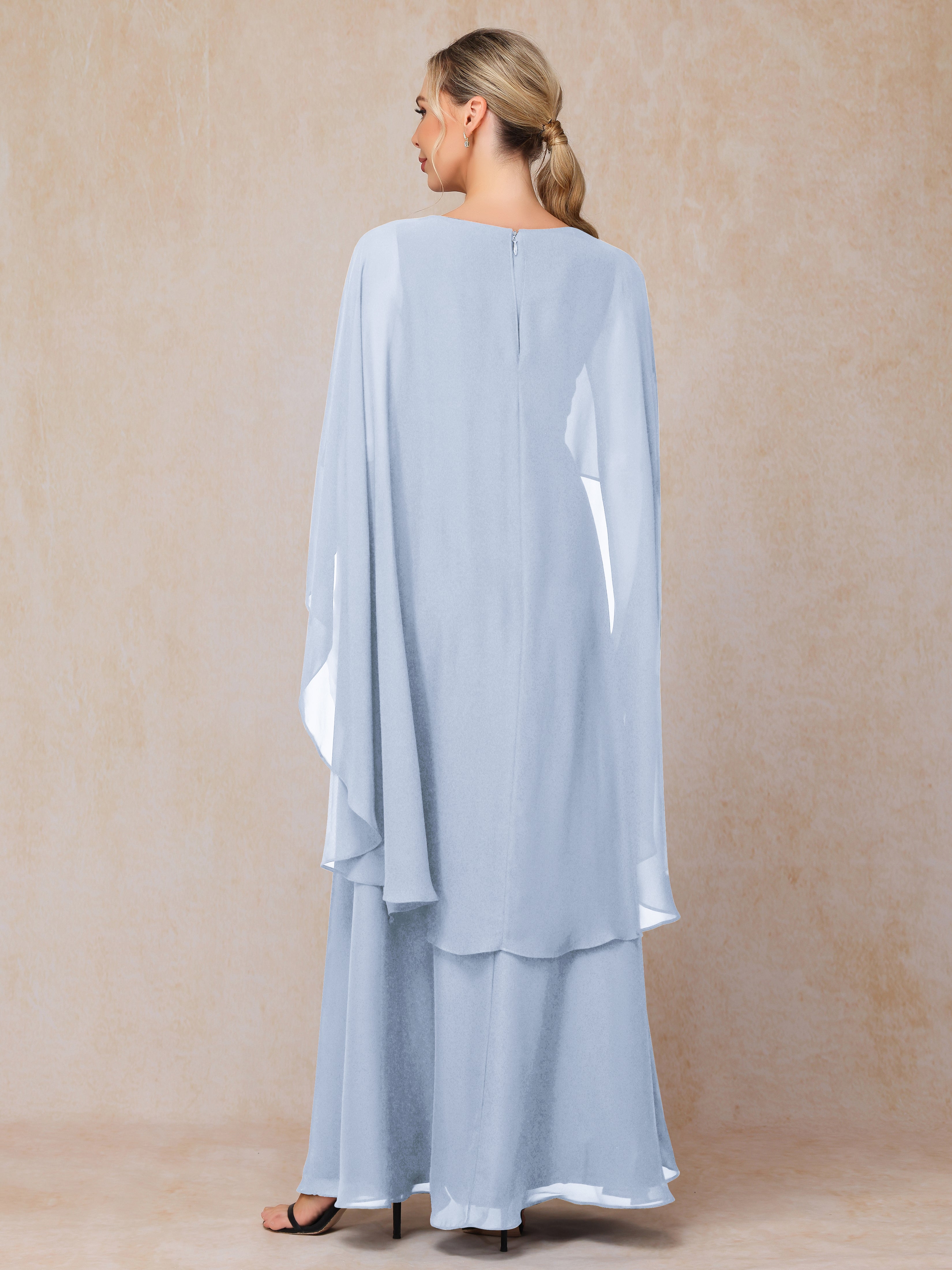 V Neck A Line Chiffon Mother Of The  Groom Dress