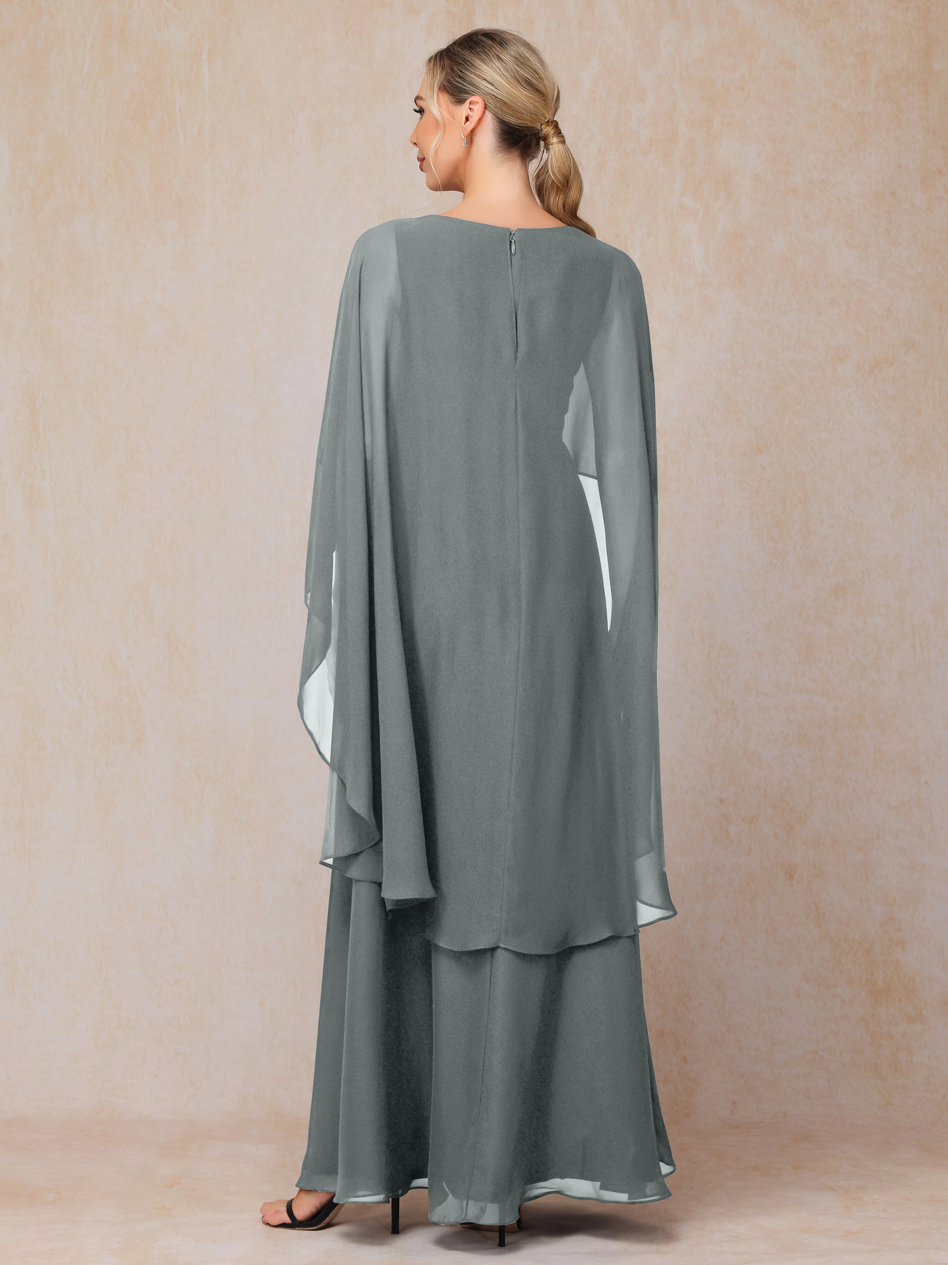 V Neck A Line Chiffon Mother Of The  Groom Dress