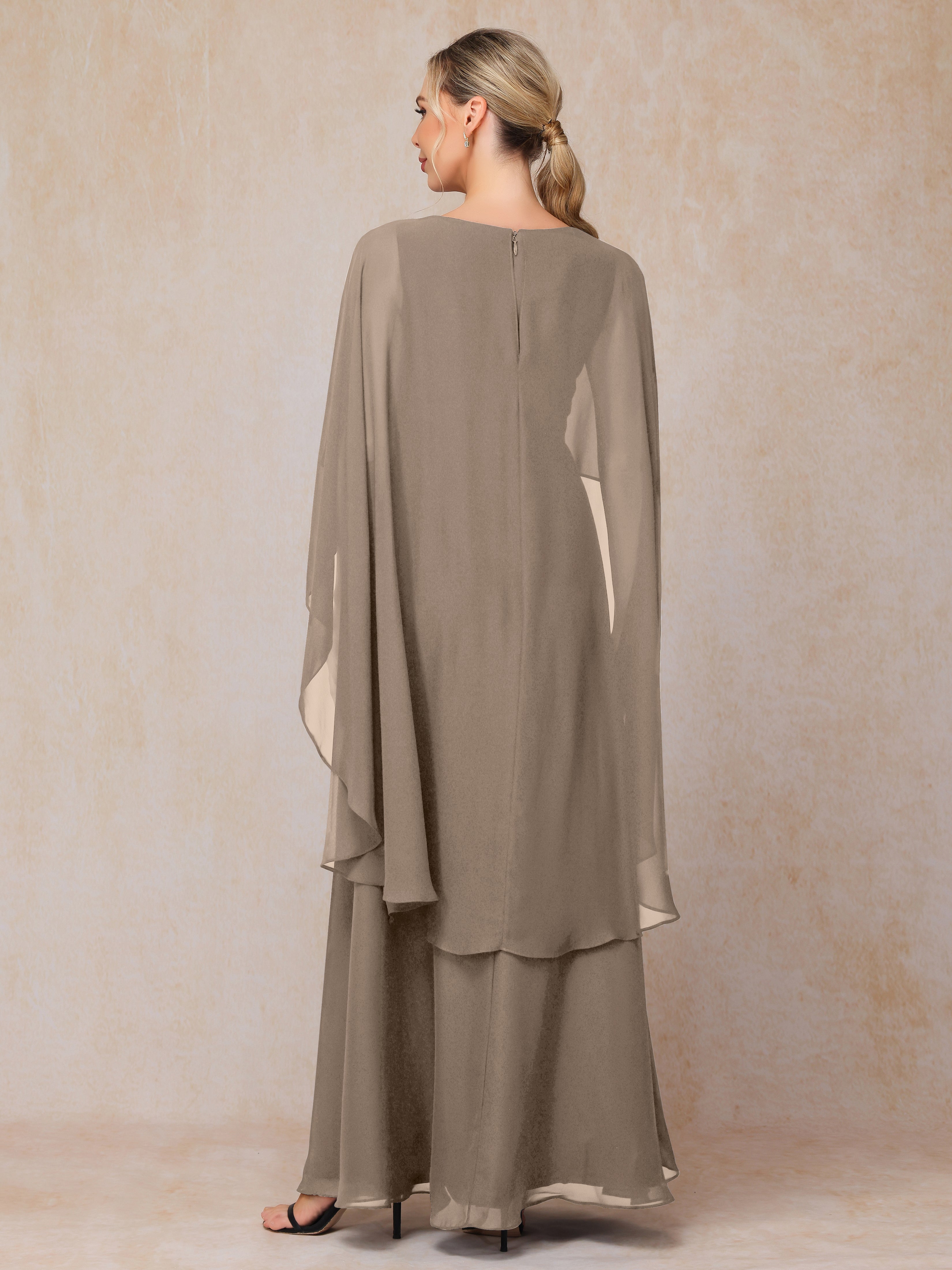 V Neck A Line Chiffon Mother Of The  Groom Dress