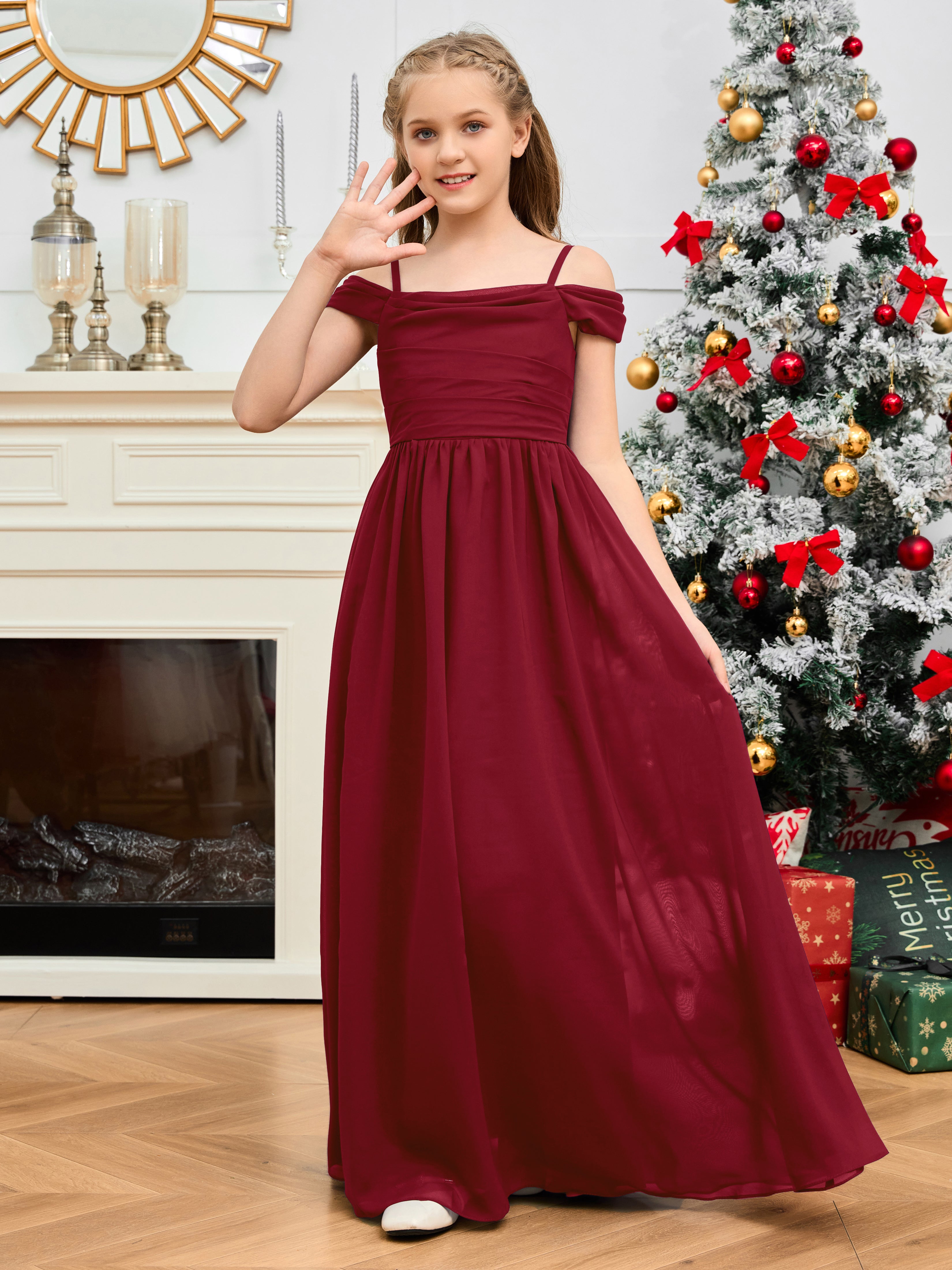 Gorgeous Halter Chiffon Junior Bridesmaid Dress