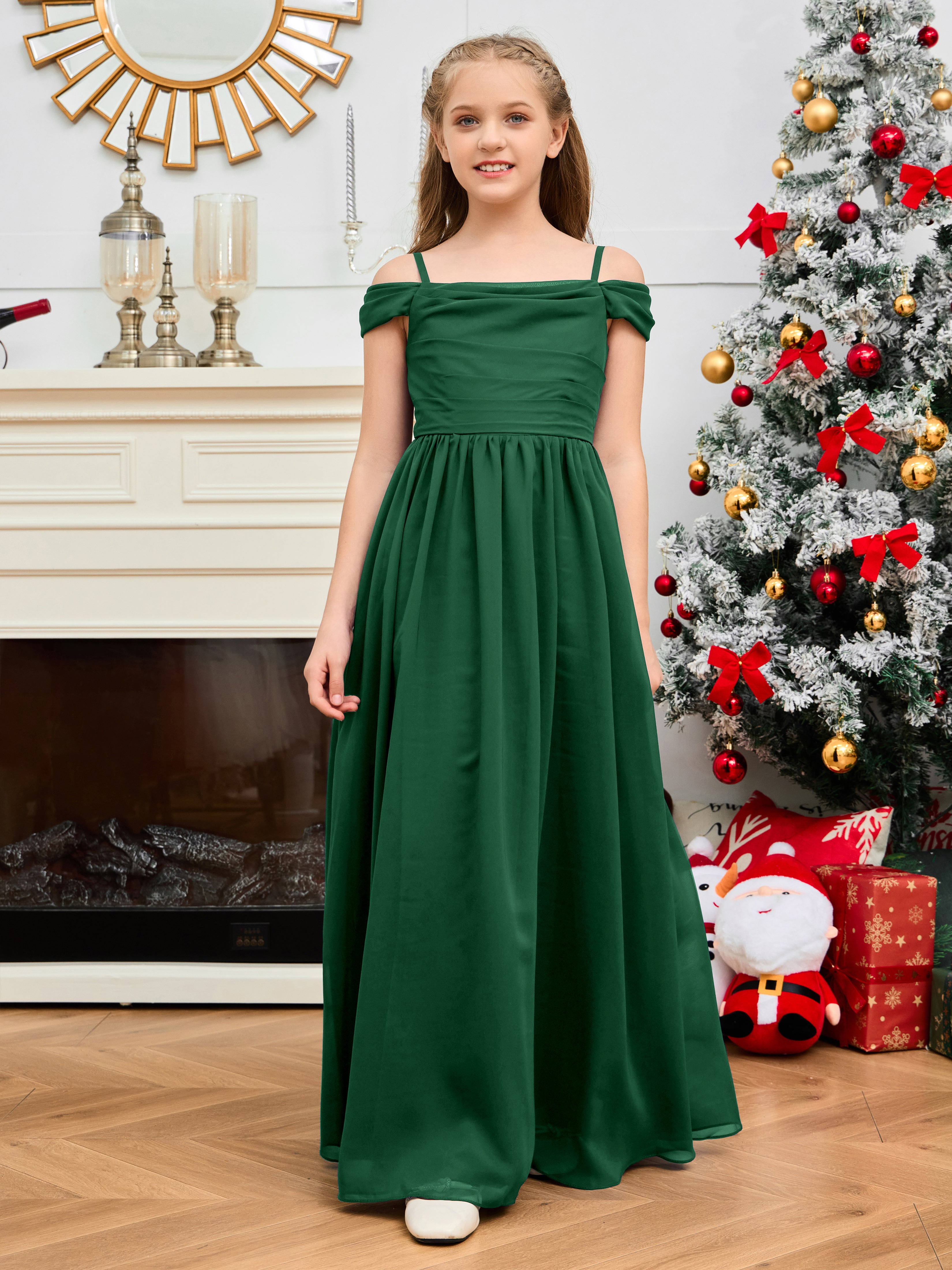 Dark fashion green junior bridesmaid dresses