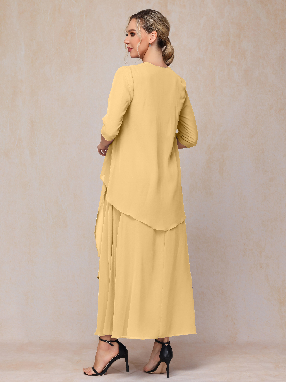 2 Pieces Ankle Length Chiffon Mother Of The  Groom Dress