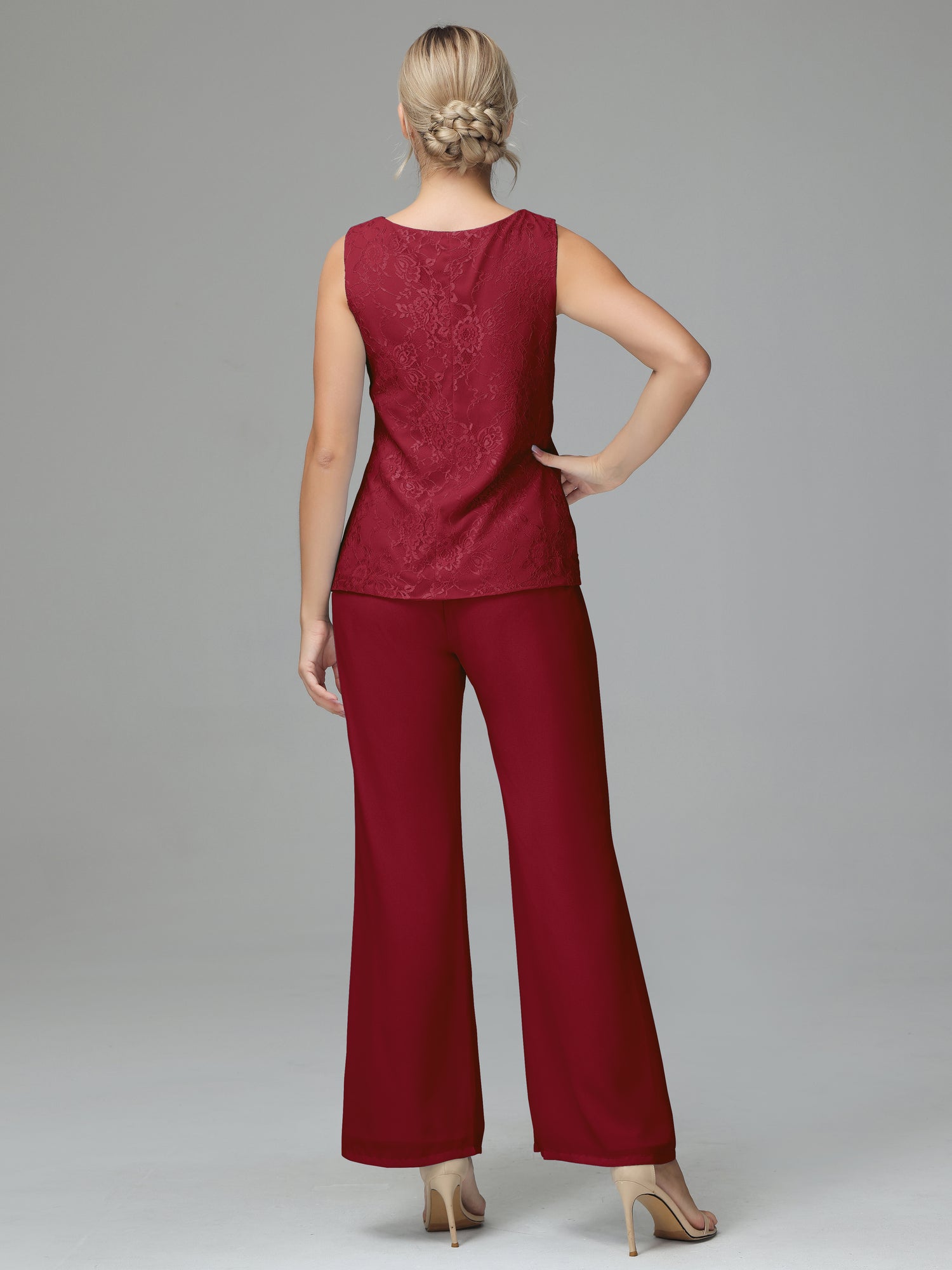 Long Sleeves Chiffon Mother of the Bride Dress Pant Suits