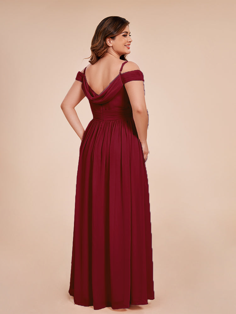 Mia A line Off The Shoulder Plus Size Bridesmaid Dress