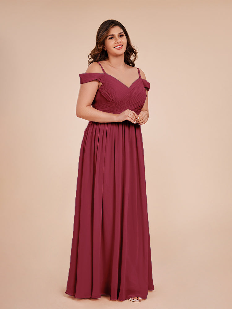 Mia A-line Off The Shoulder Plus Size Bridesmaid Dress