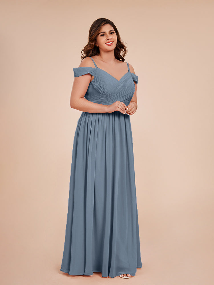 Mia A-line Off The Shoulder Plus Size Bridesmaid Dress