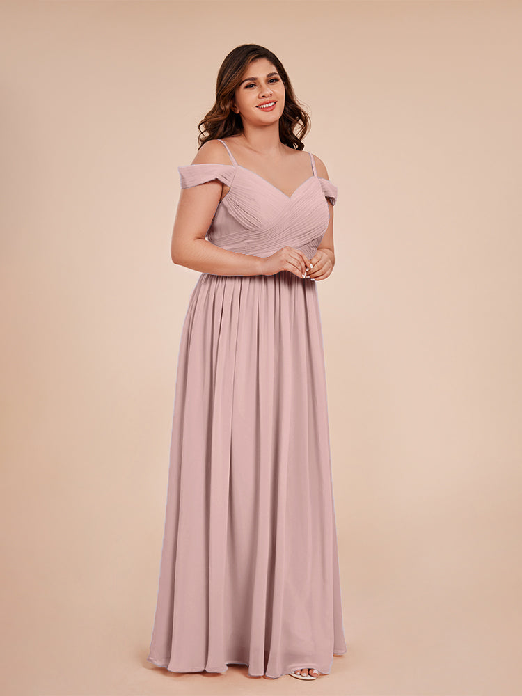 Mia A-line Off The Shoulder Plus Size Bridesmaid Dress