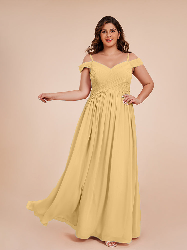 Mia A line Off The Shoulder Plus Size Bridesmaid Dress