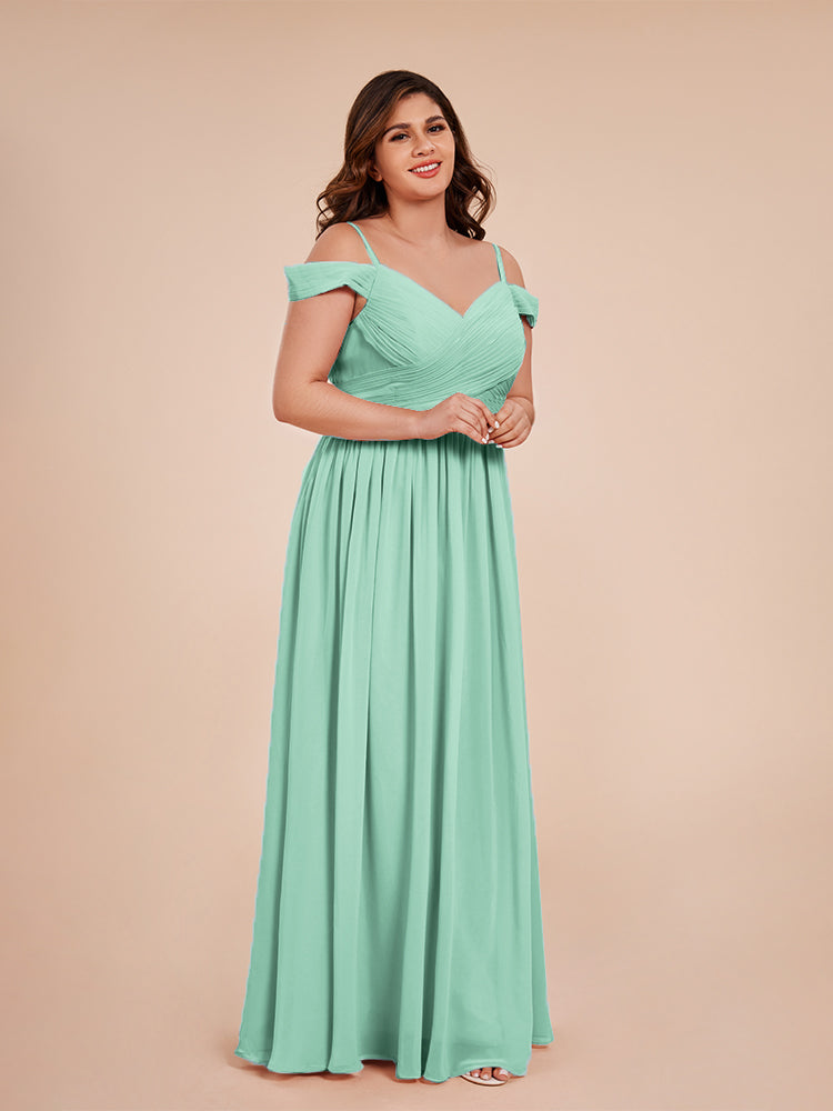 Mia A-line Off The Shoulder Plus Size Bridesmaid Dress