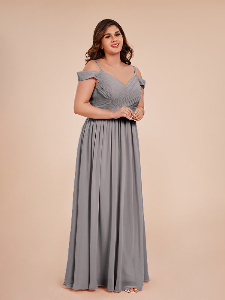 Mia A-line Off The Shoulder Plus Size Bridesmaid Dress