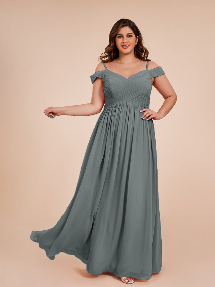 Mia A-line Off The Shoulder Plus Size Bridesmaid Dress