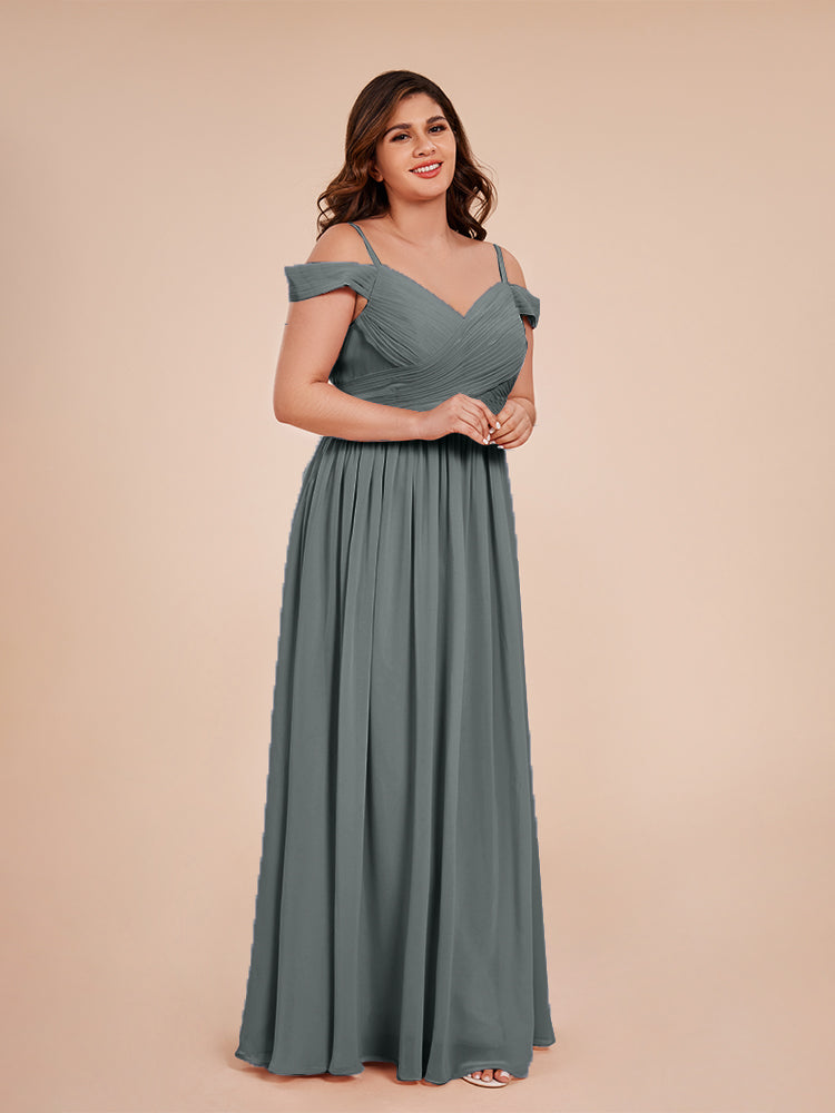 Mia A-line Off The Shoulder Plus Size Bridesmaid Dress