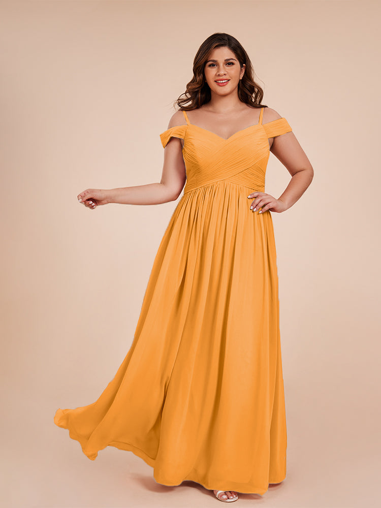 Mia A-line Off The Shoulder Plus Size Bridesmaid Dress