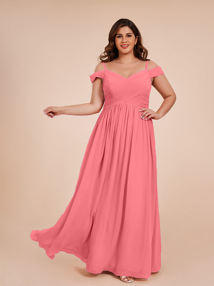 Mia A-line Off The Shoulder Plus Size Bridesmaid Dress