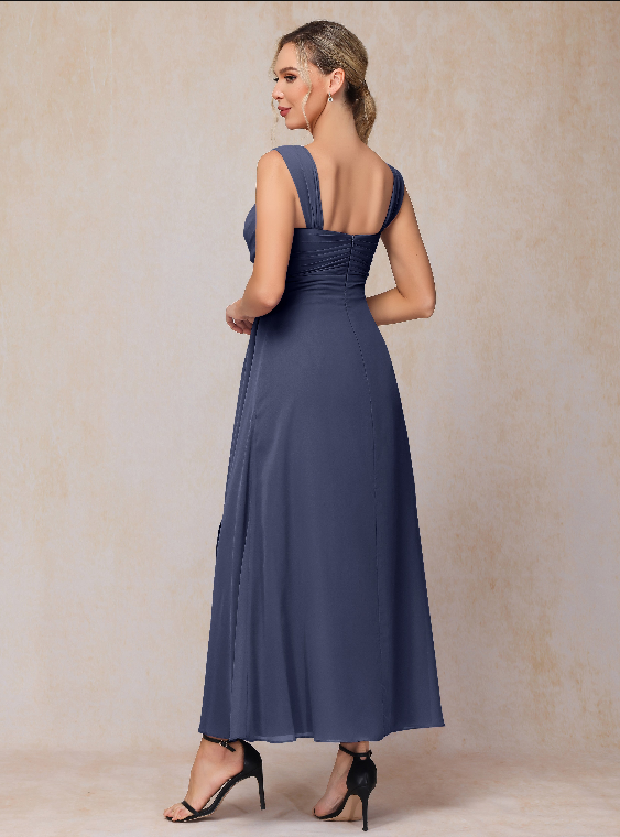 2 Pieces Ankle Length Chiffon Mother Of The Bride Dress