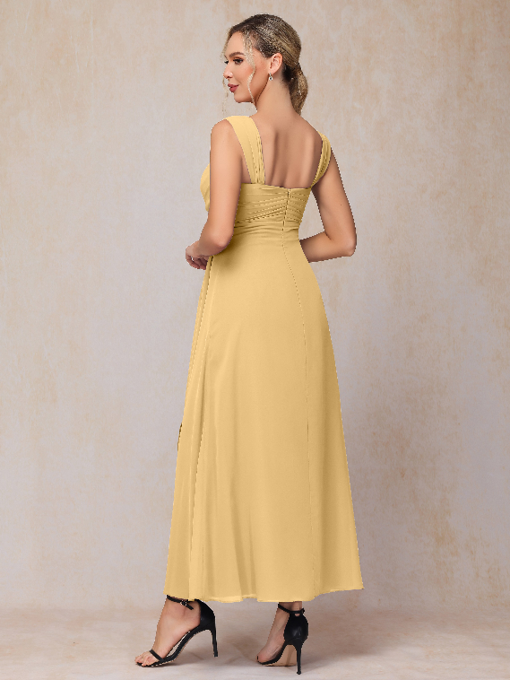 2 Pieces Ankle Length Chiffon Mother Of The Bride Dress