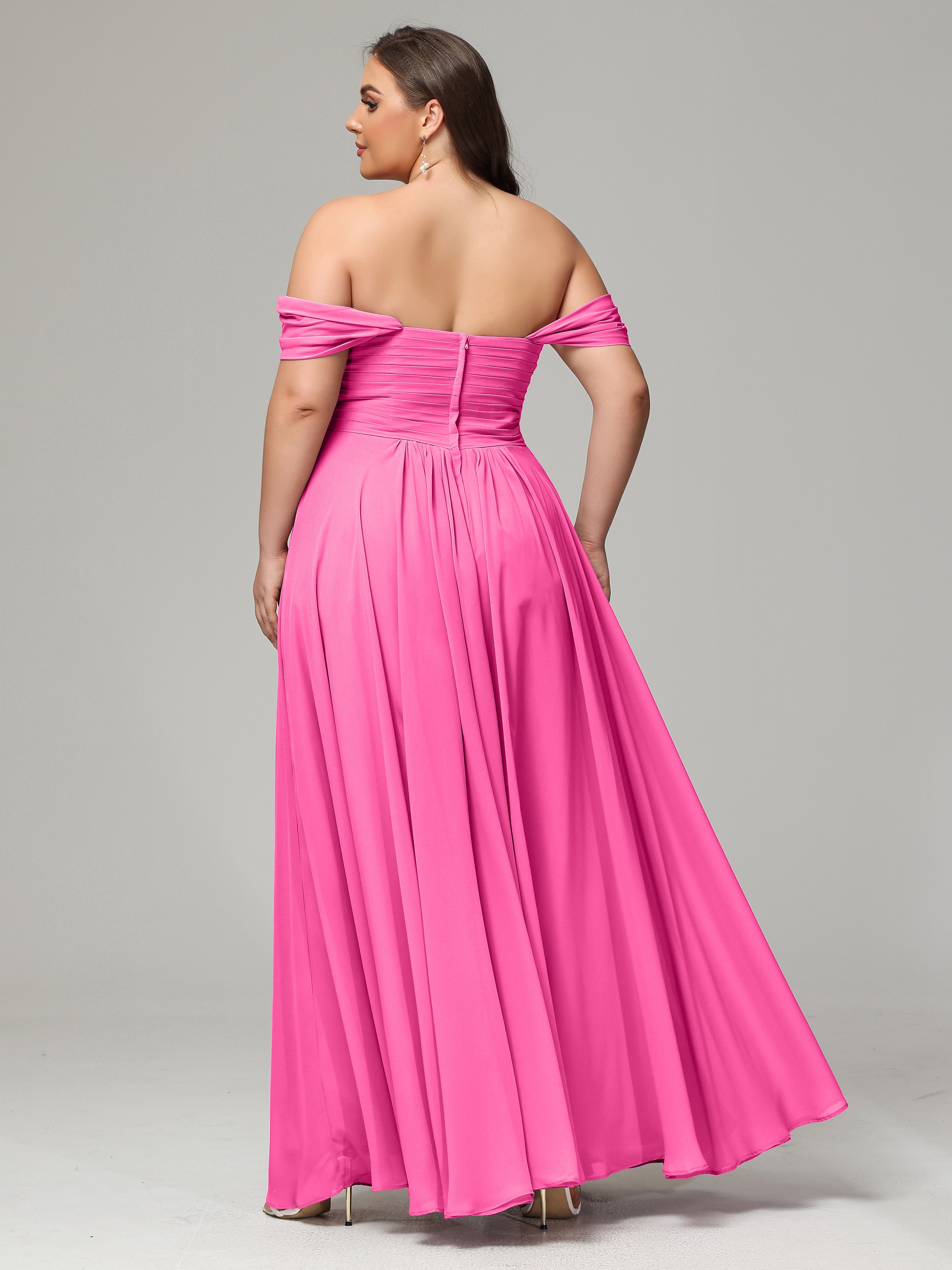 A-line Sweetheart neckline Chiffon-Bridesmaid Dress Plus Size