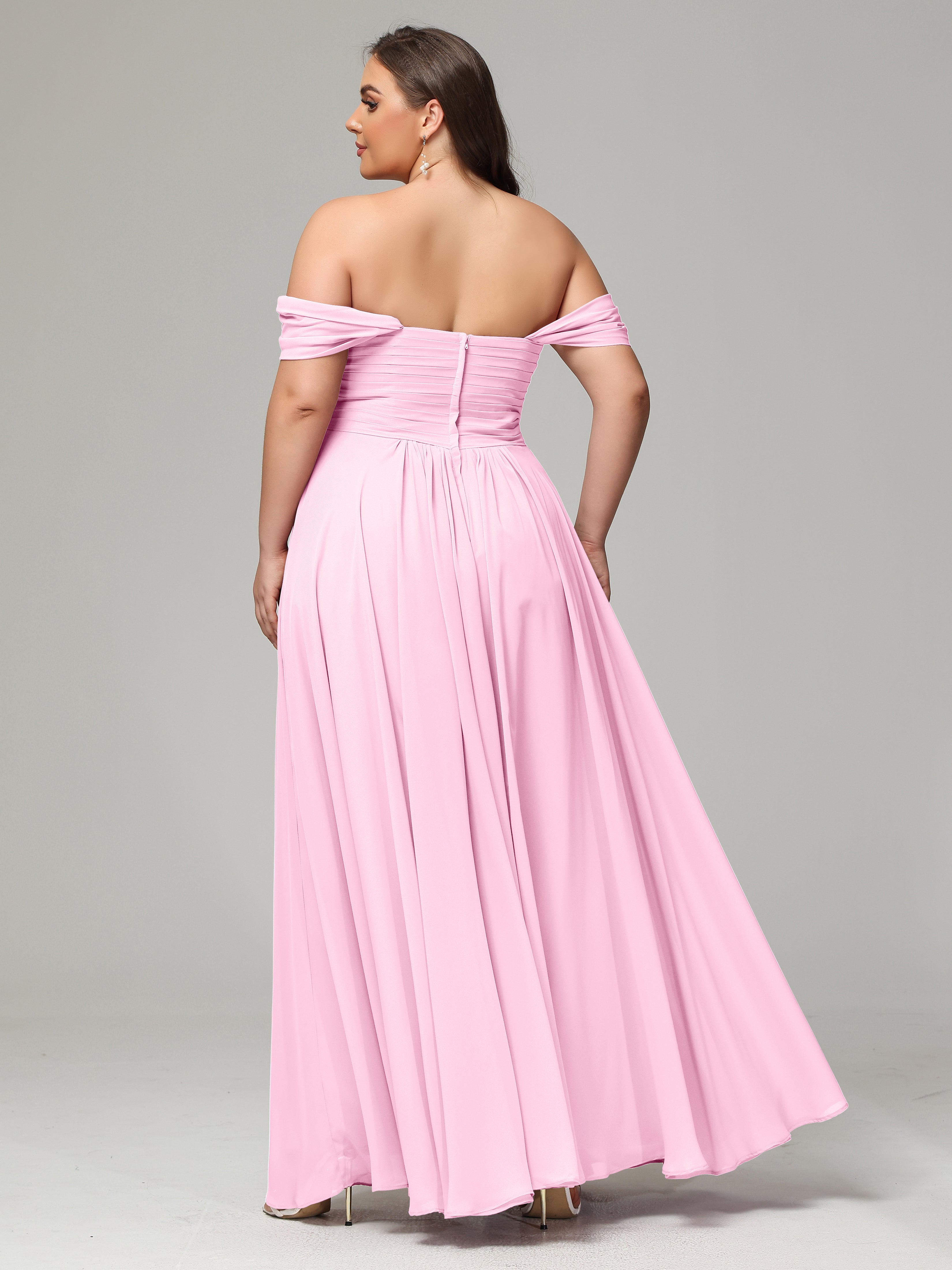 A-line Sweetheart neckline Chiffon-Bridesmaid Dress Plus Size