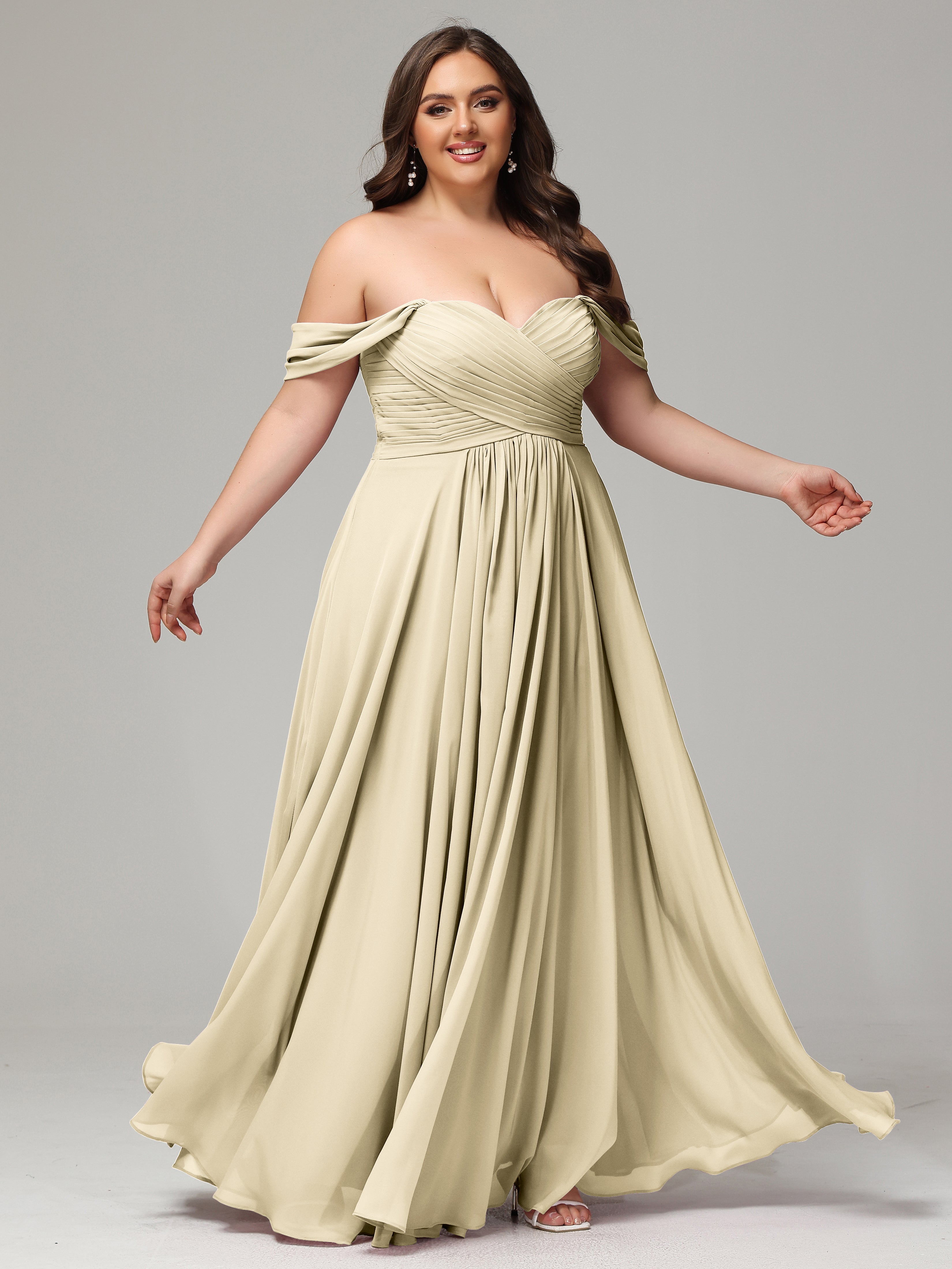 A-line Sweetheart neckline Chiffon-Bridesmaid Dress Plus Size