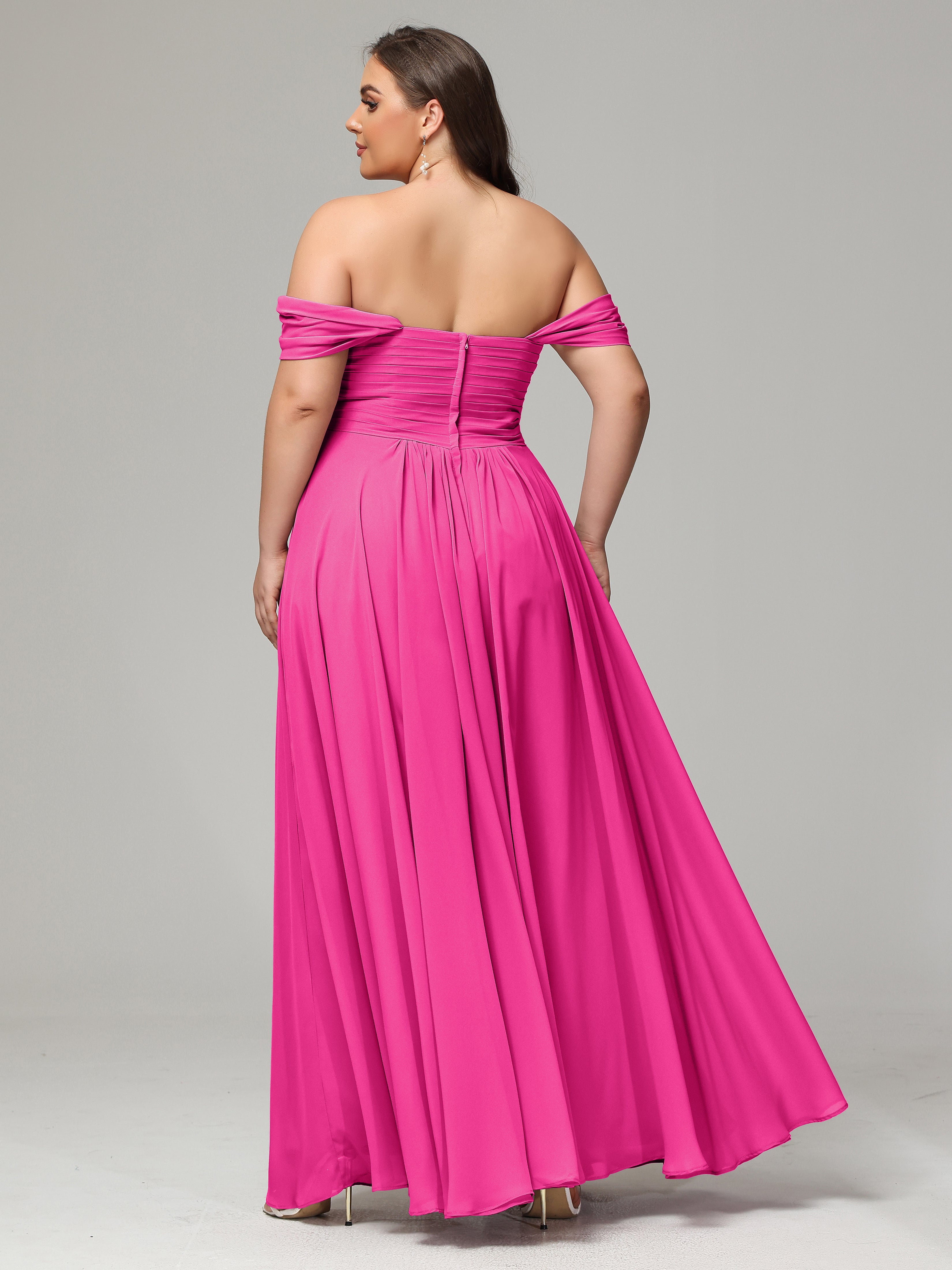 A-line Sweetheart neckline Chiffon-Bridesmaid Dress Plus Size